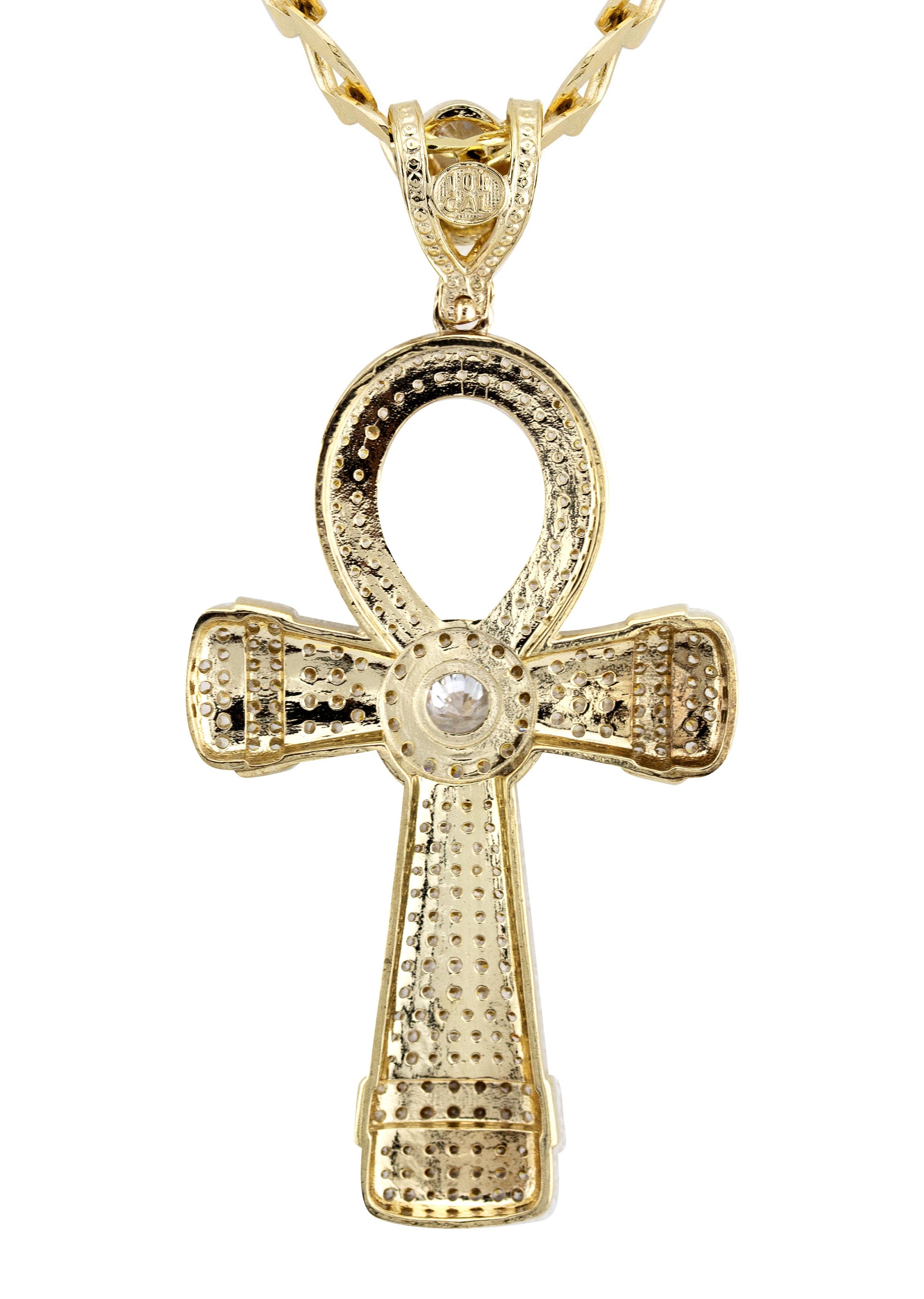 10K Yellow Gold Ankh Necklace | Small 10 Grams - Large 28 Grams