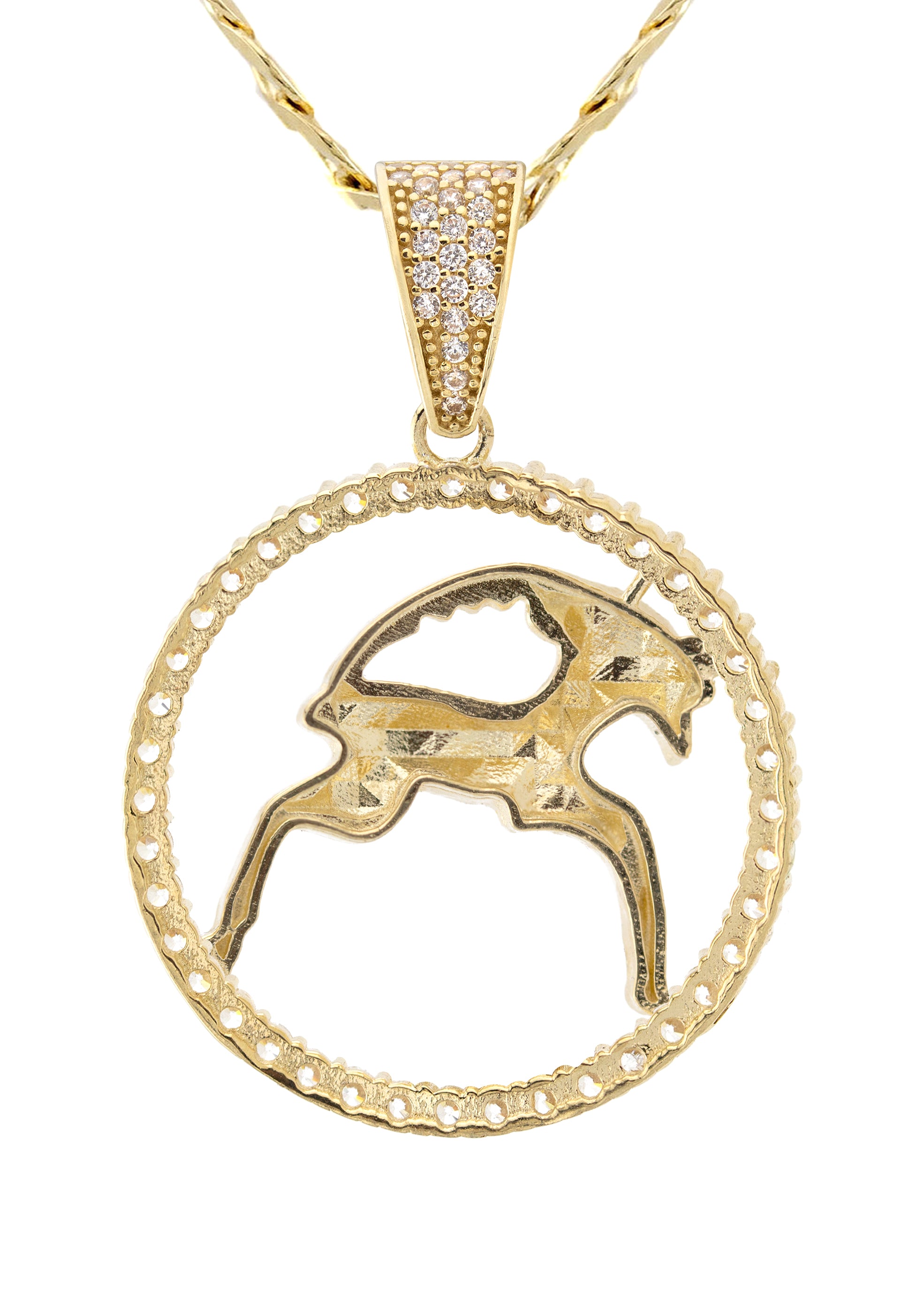 52こにー✨FFA✨ネックレス★ヴィンテージ★ゴールド★Made in U 10K Yellow Gold Zodiac Aries Necklace | Appx. 17.2 Grams