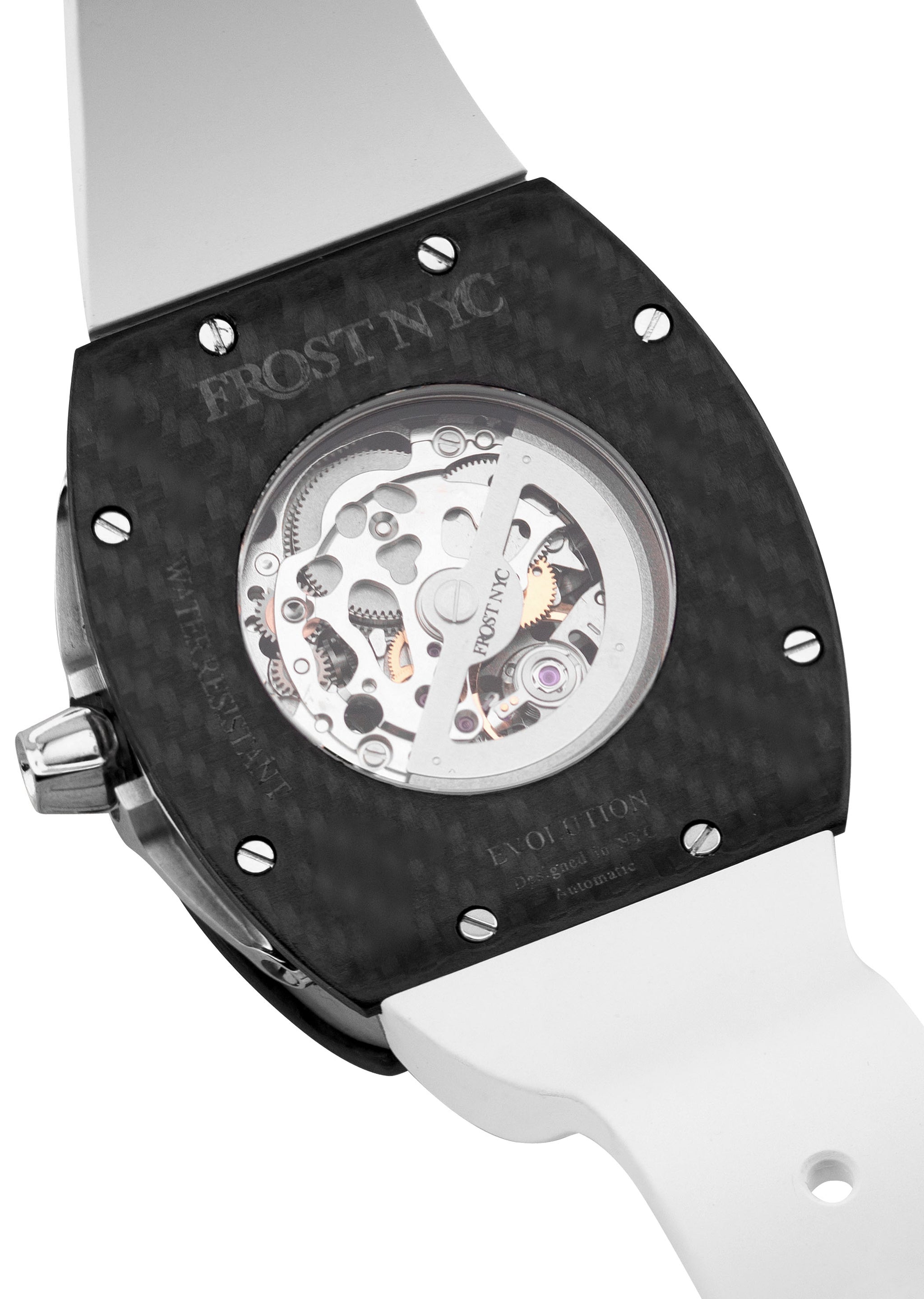Frost NYC Mens Watch - Automatic Skeleton Carbon Fiber Sport Watch | F