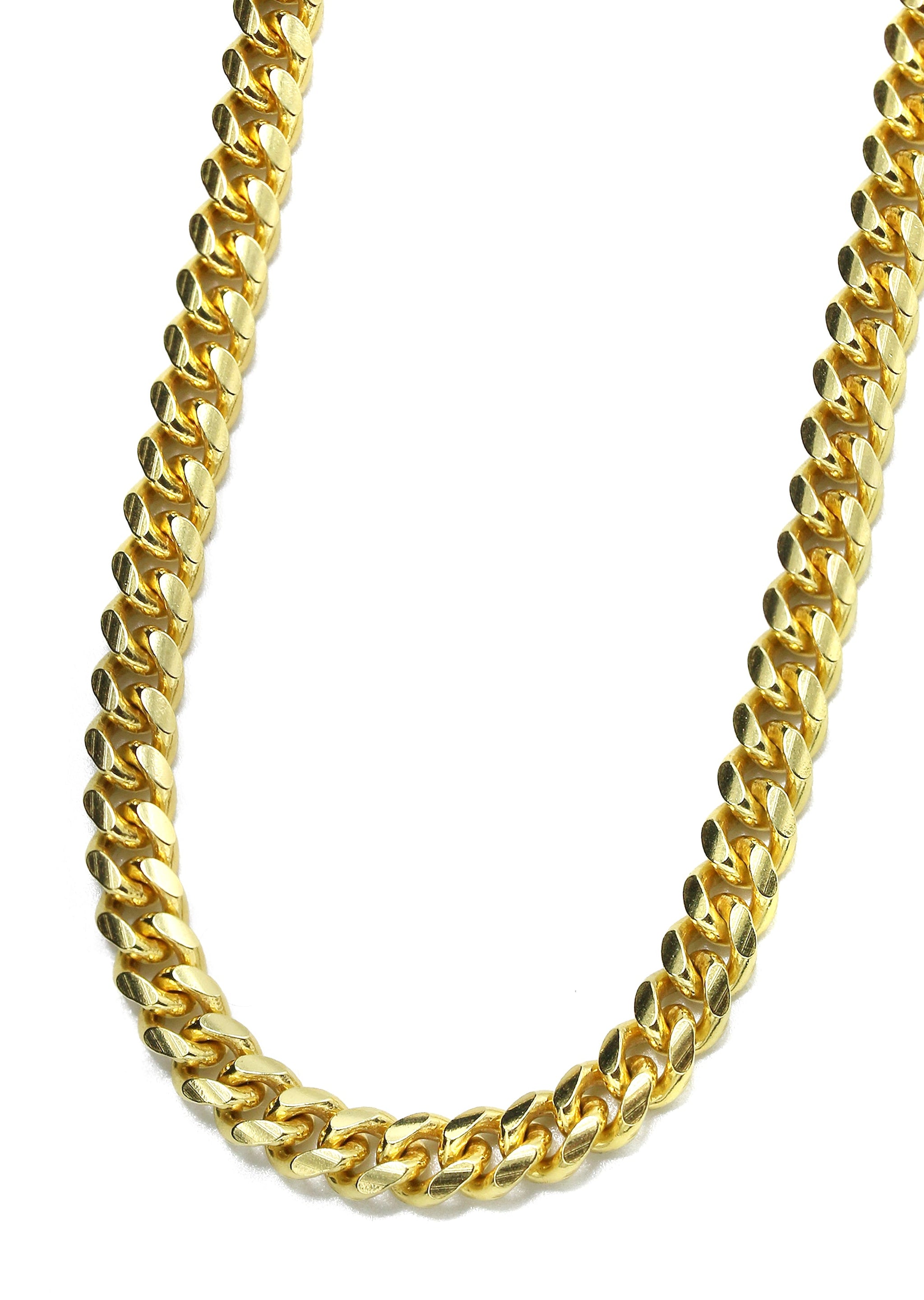 Silver Chain Mens Gold Chain Miami Cuban Link Chain MM