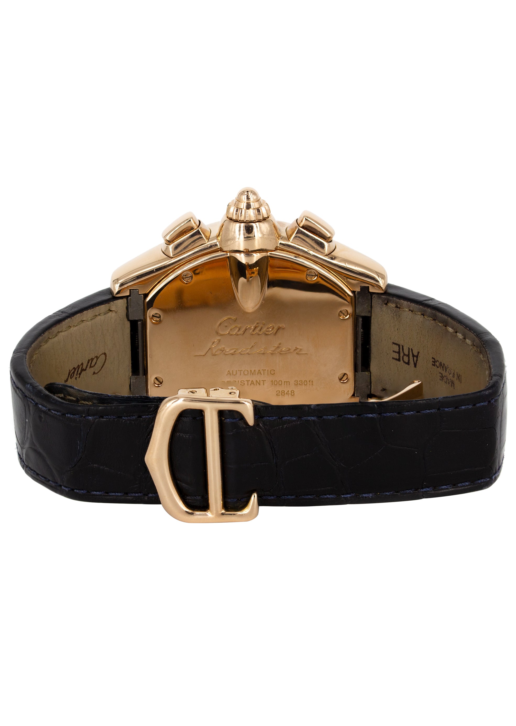 CARTIER ROADSTER XL CHRONOGRAPH WATCH IN 18K ROSE GOLD | CHOCOLATE ROM