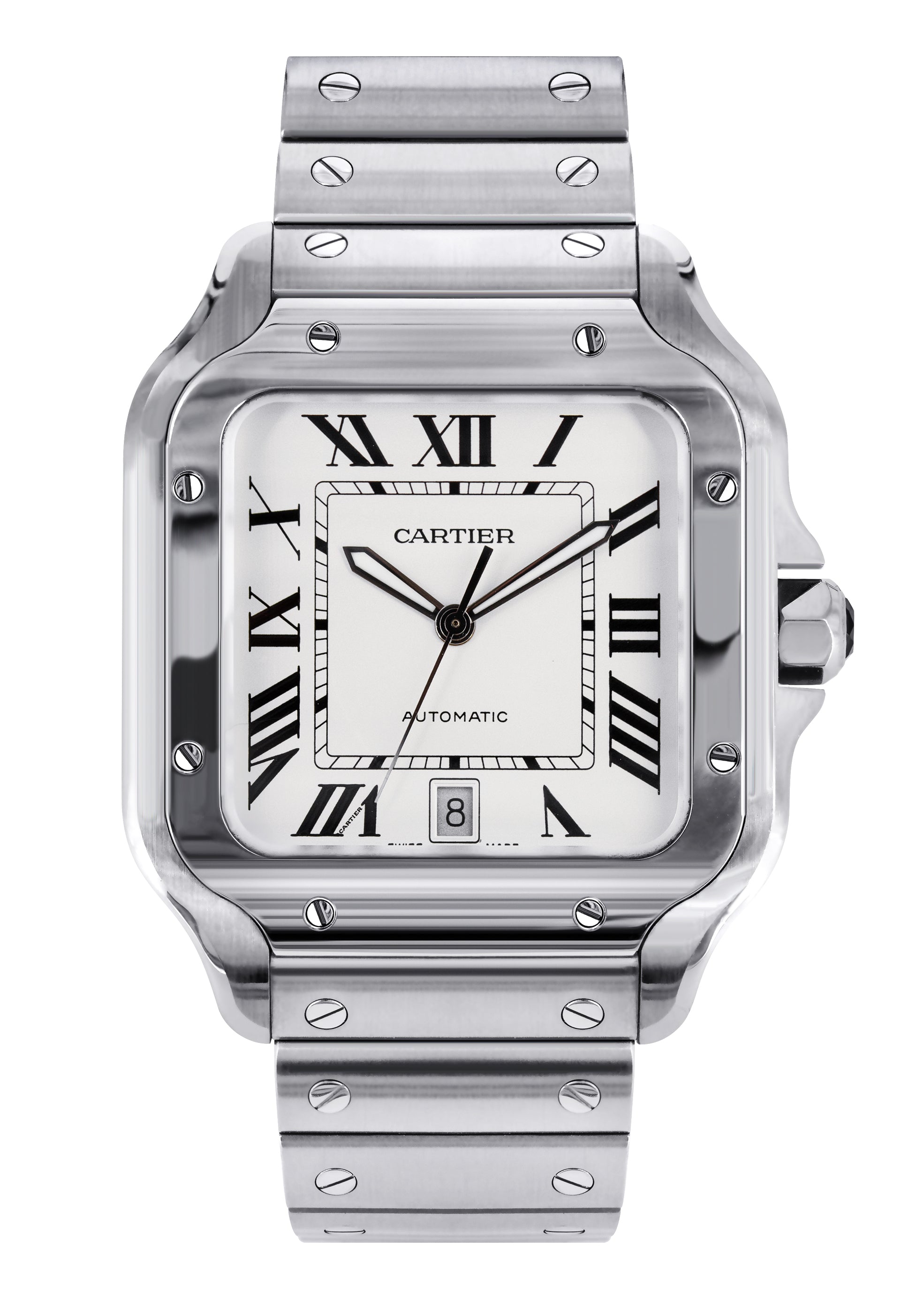 RELOJ CARTIER SANTOS EN ACERO INOXIDABLE DIAL BLANCO 40 MM