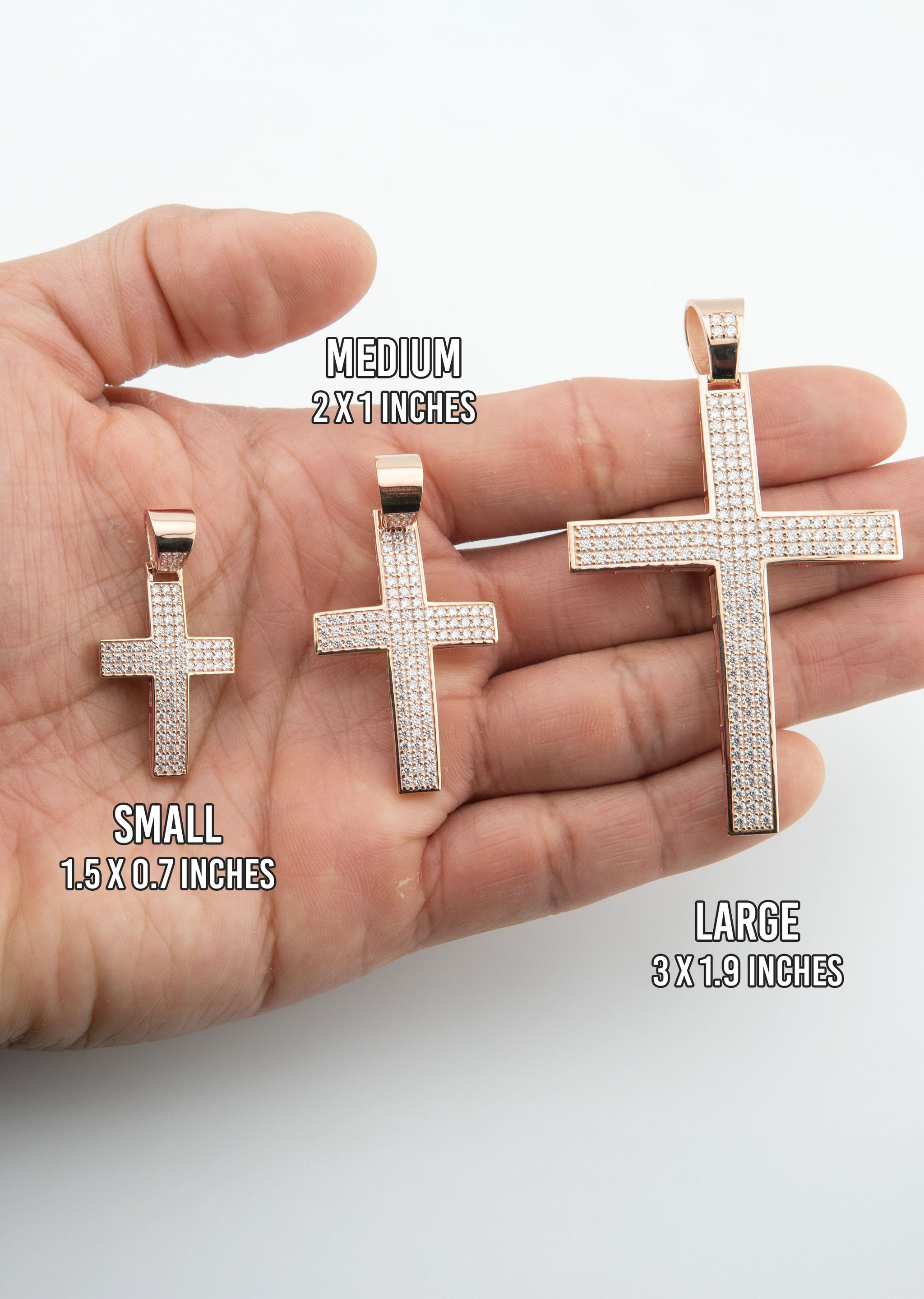 Men's VVS Lab Diamond Customizable Rose Gold Cross Necklace Pendant