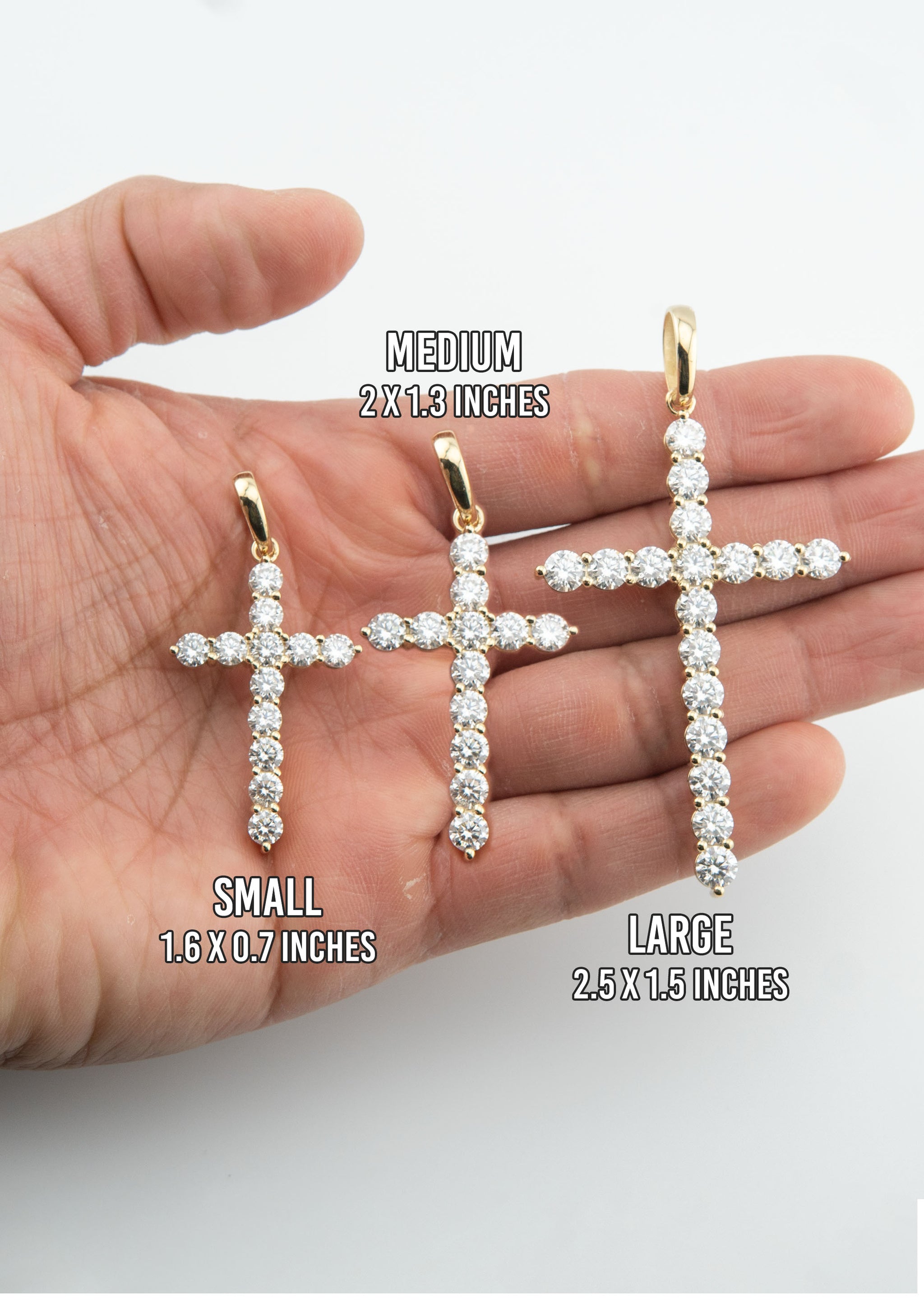 Men's VVS Lab Diamond Customizable Yellow Gold Cross Necklace Pendant