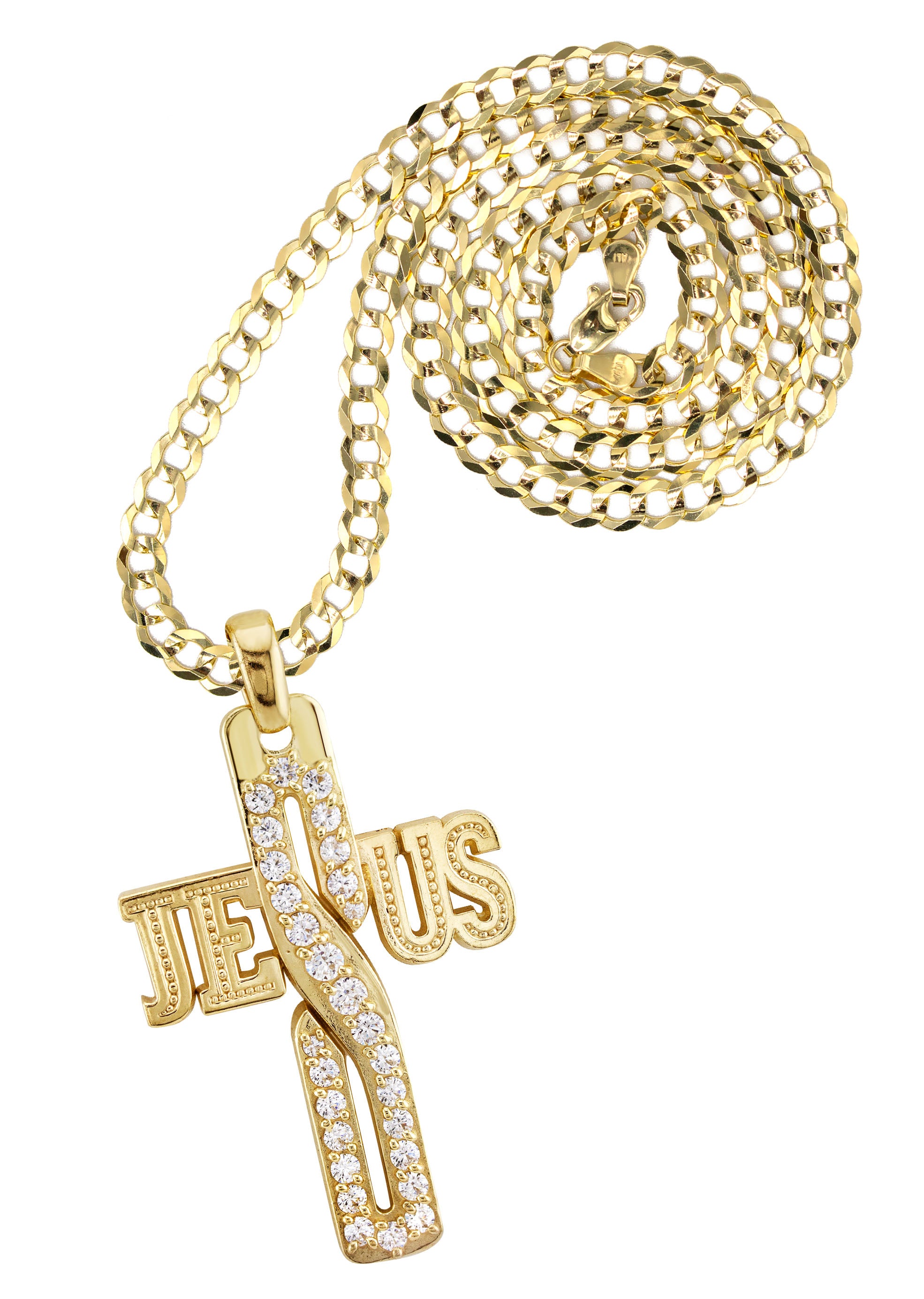 10k Yellow Gold Large Gold Jesus Pendant 10K Yellow Gold Jesus