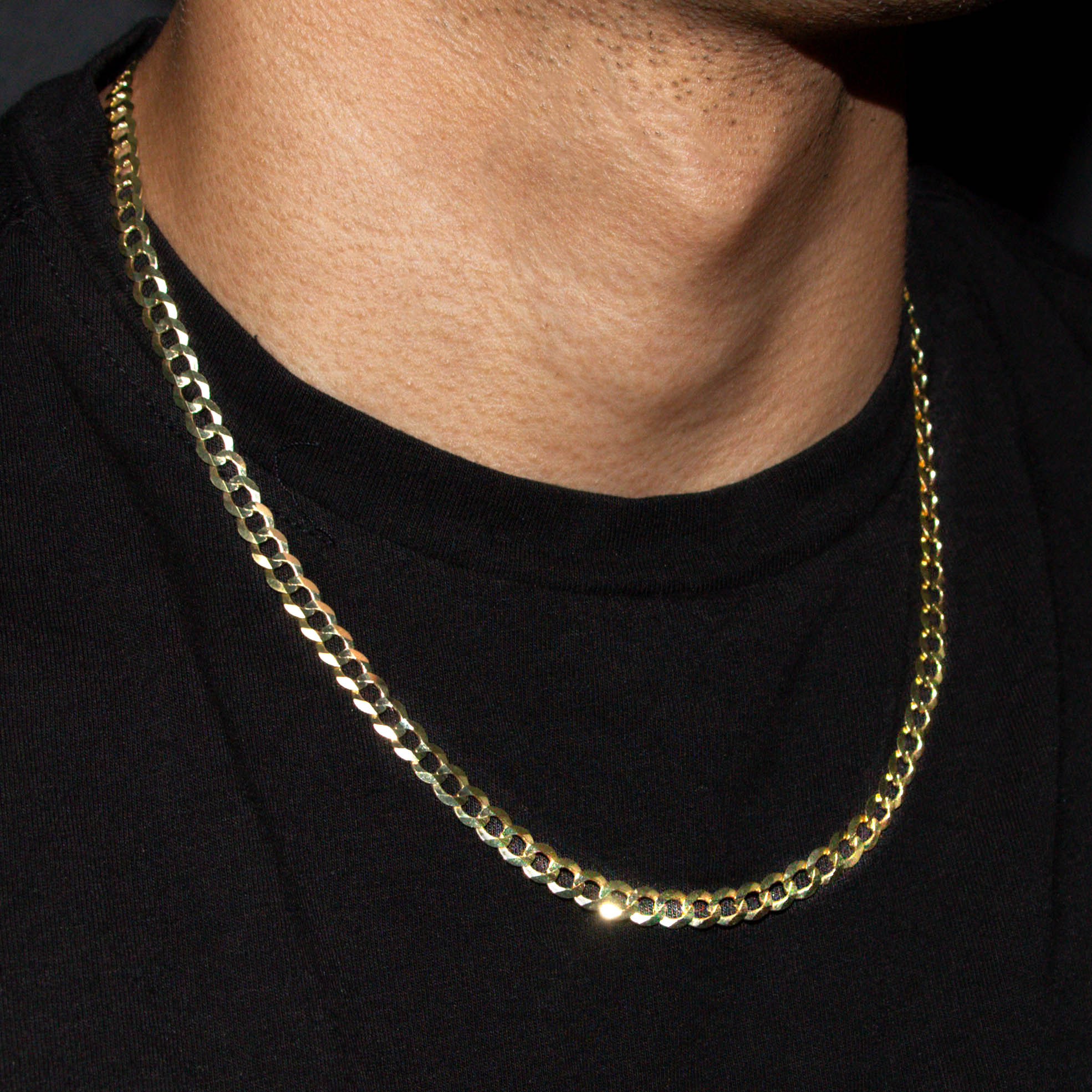 10K Gold Curb Necklace MM