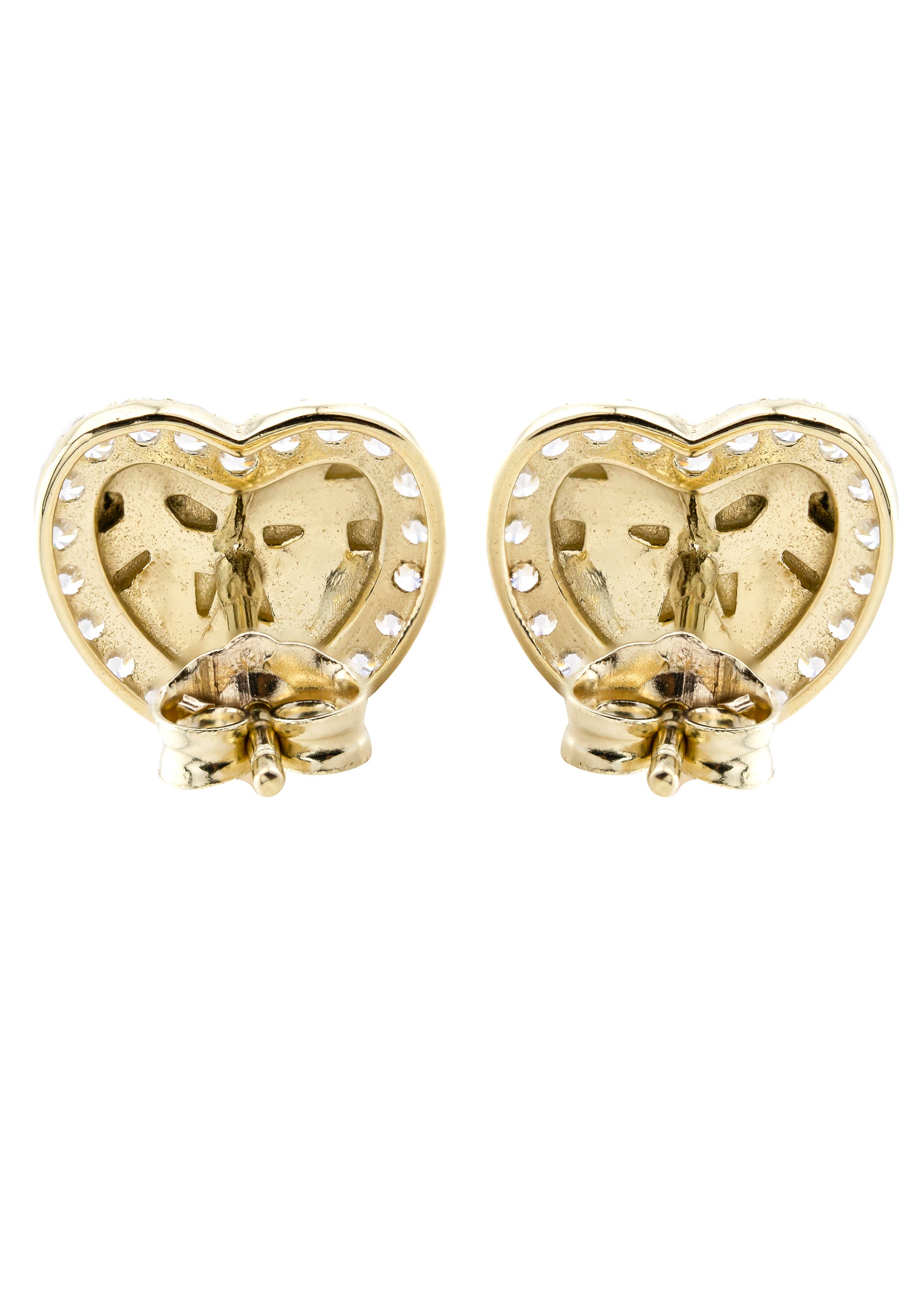 10K Gold Heart Nugget Earrings | Appx 0.4 Inches Wide | Style #73