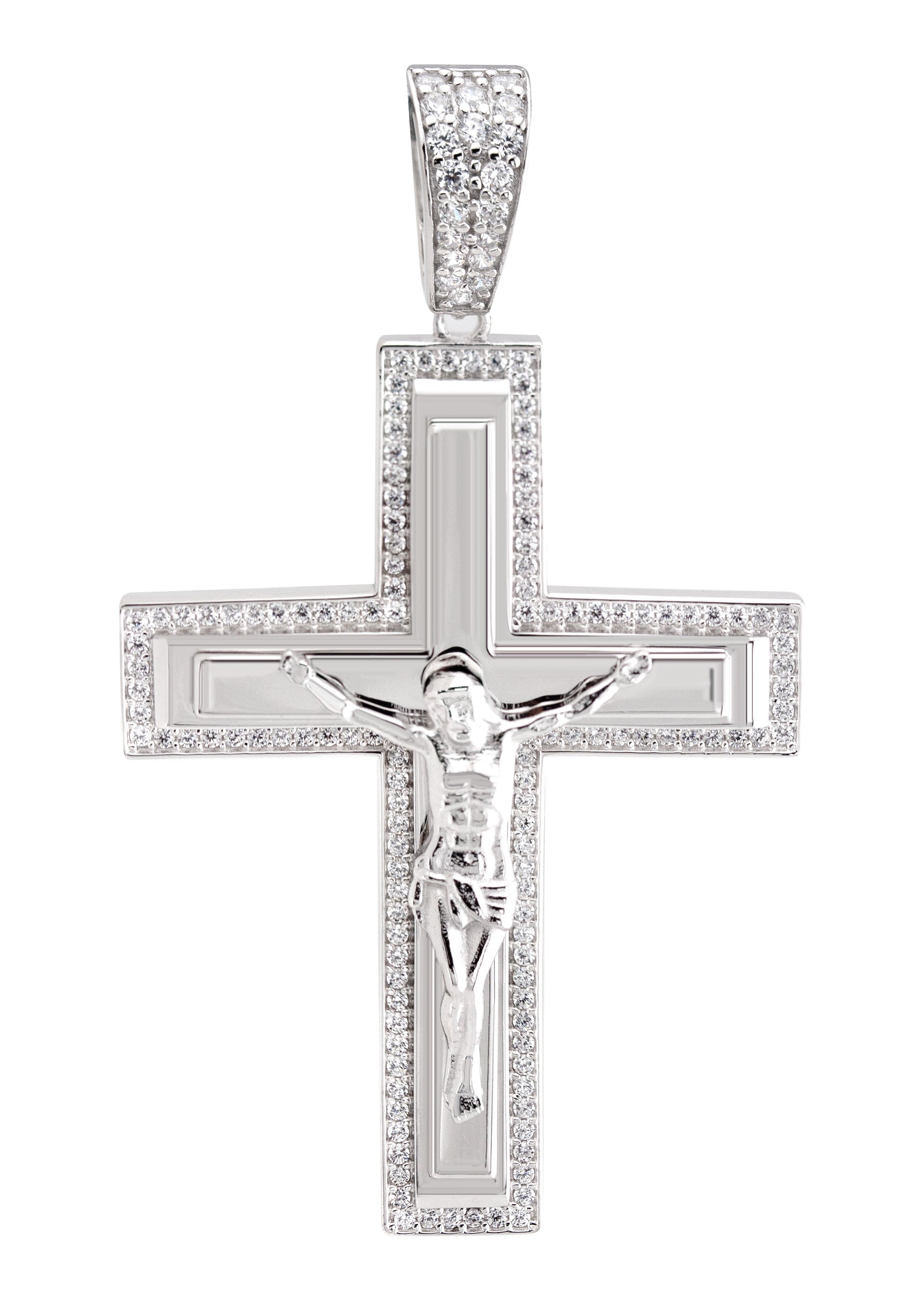 Silver Pendant White Gold Cross Pendant Appx Grams