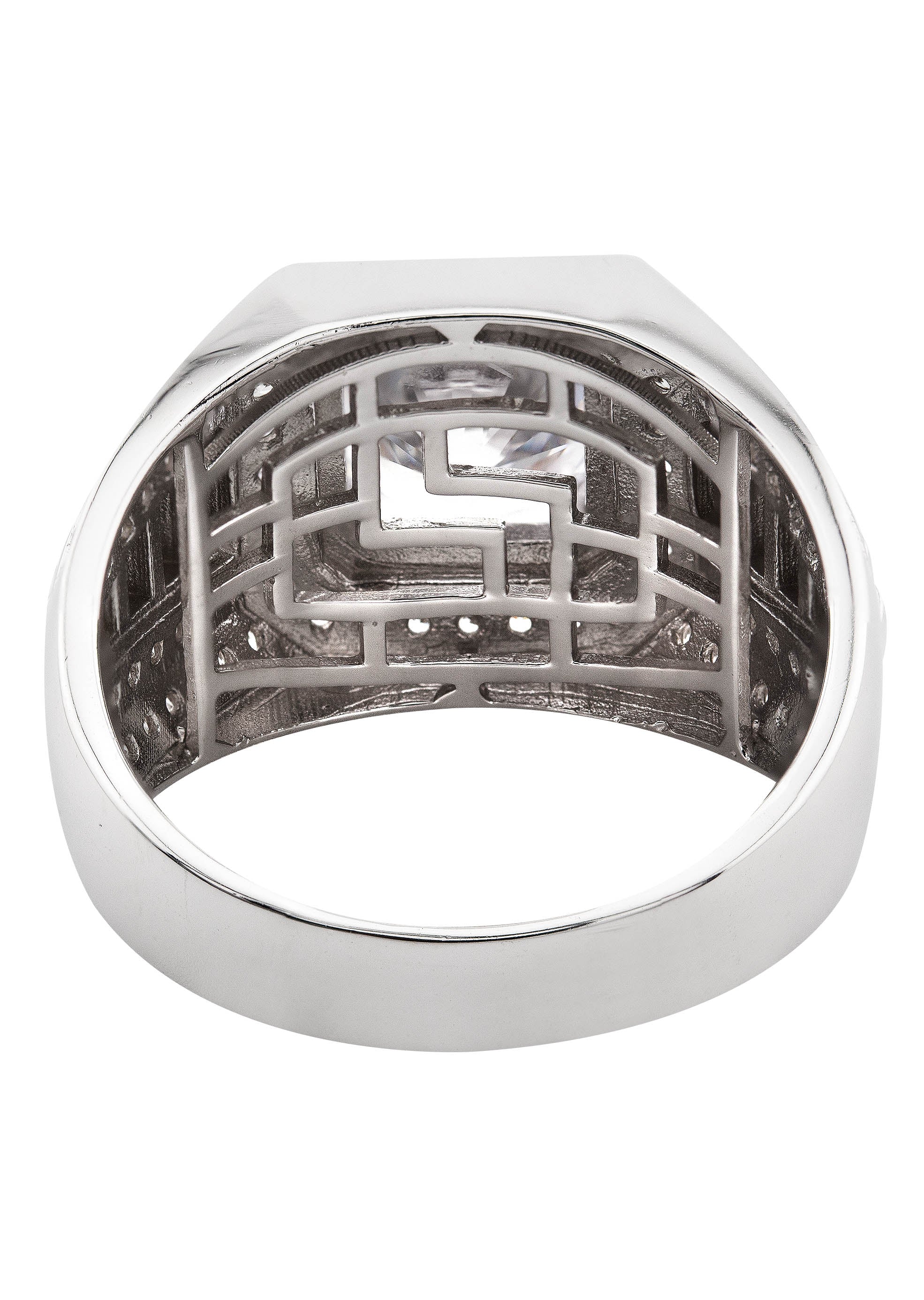 Mens Silver CZ Pinky Ring | Appx 10 Grams