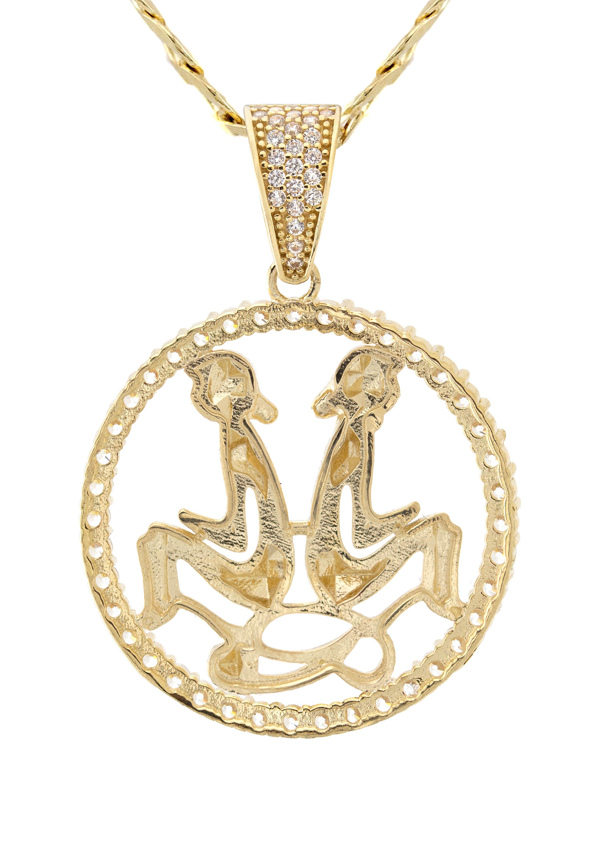 10K Yellow Gold Zodiac Gemini Necklace | Appx. 17.8 Grams