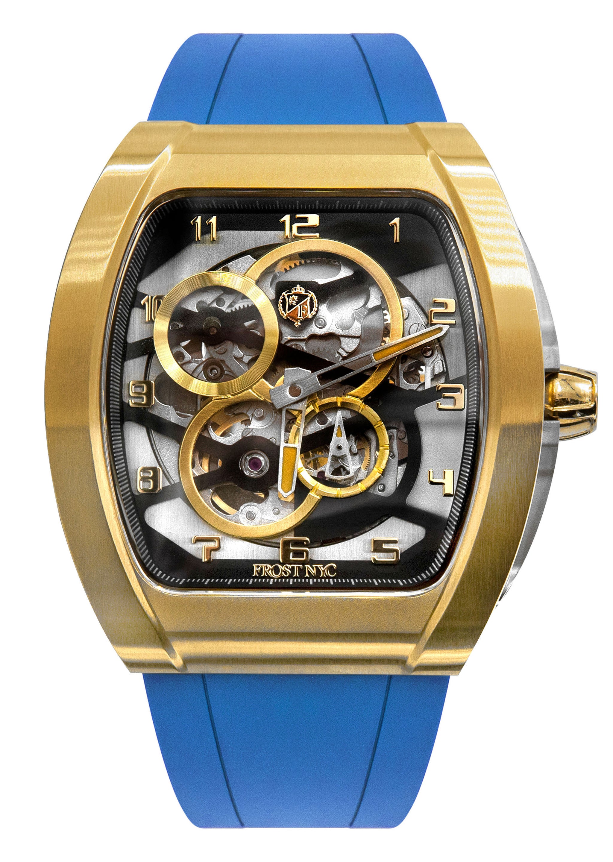 Frost NYC Mens Watch - Automatic Skeleton Sport Gold Watch | FRST-01-C