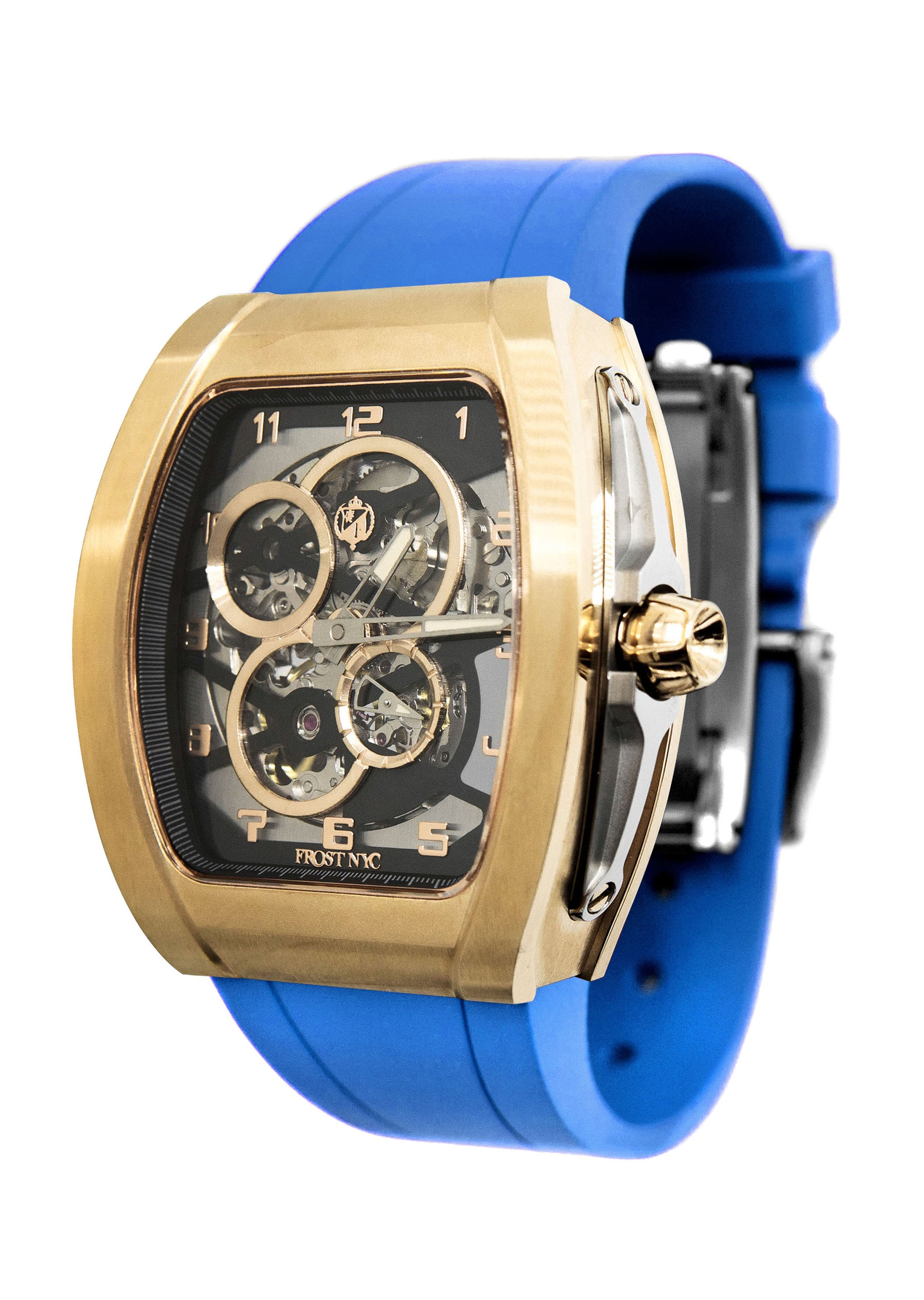 Frost NYC Mens Watch - Automatic Skeleton Sport Gold Watch | FRST-01-C