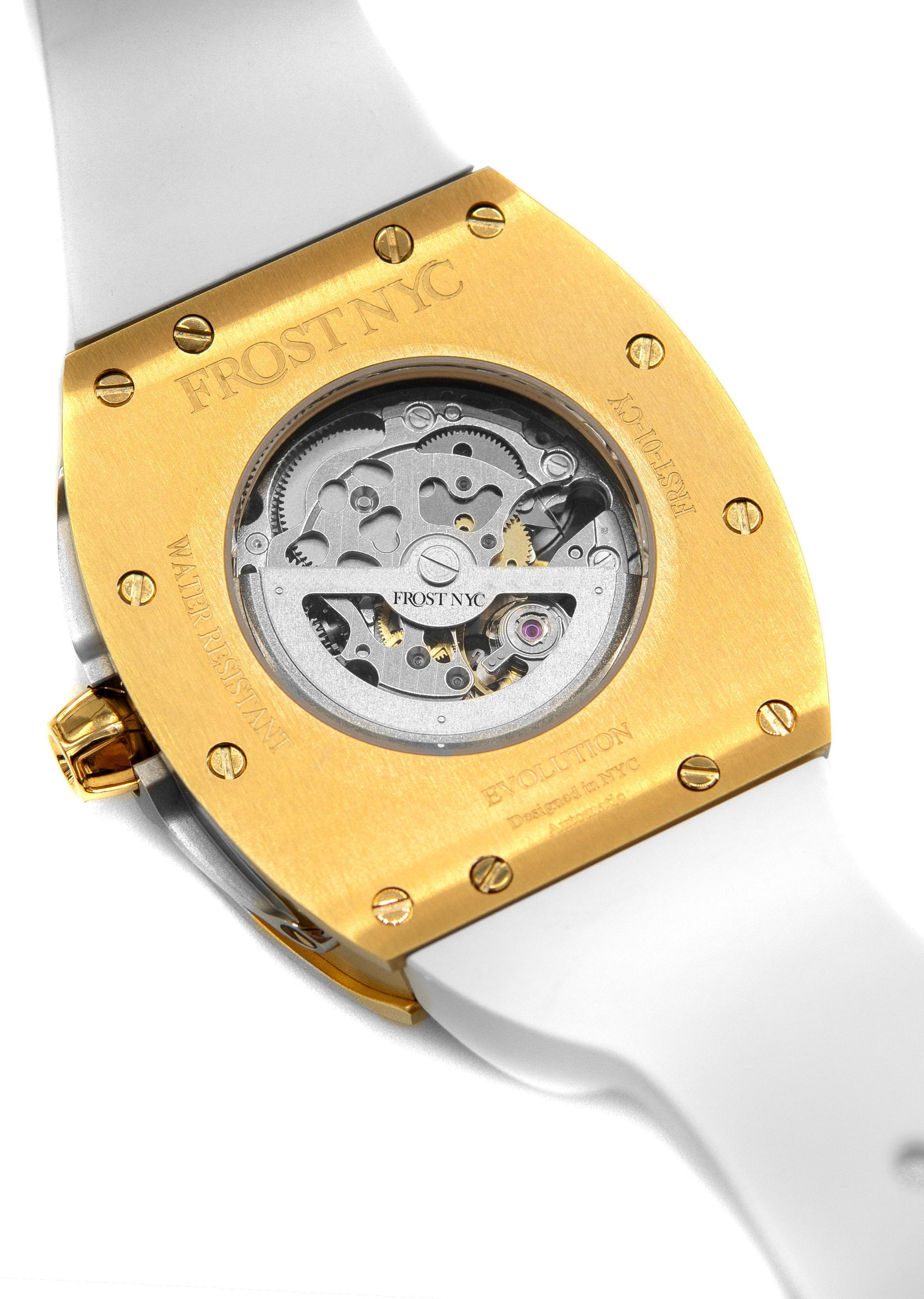 Frost NYC Mens Watch - Automatic Skeleton Sport Gold Watch | FRST-01-C