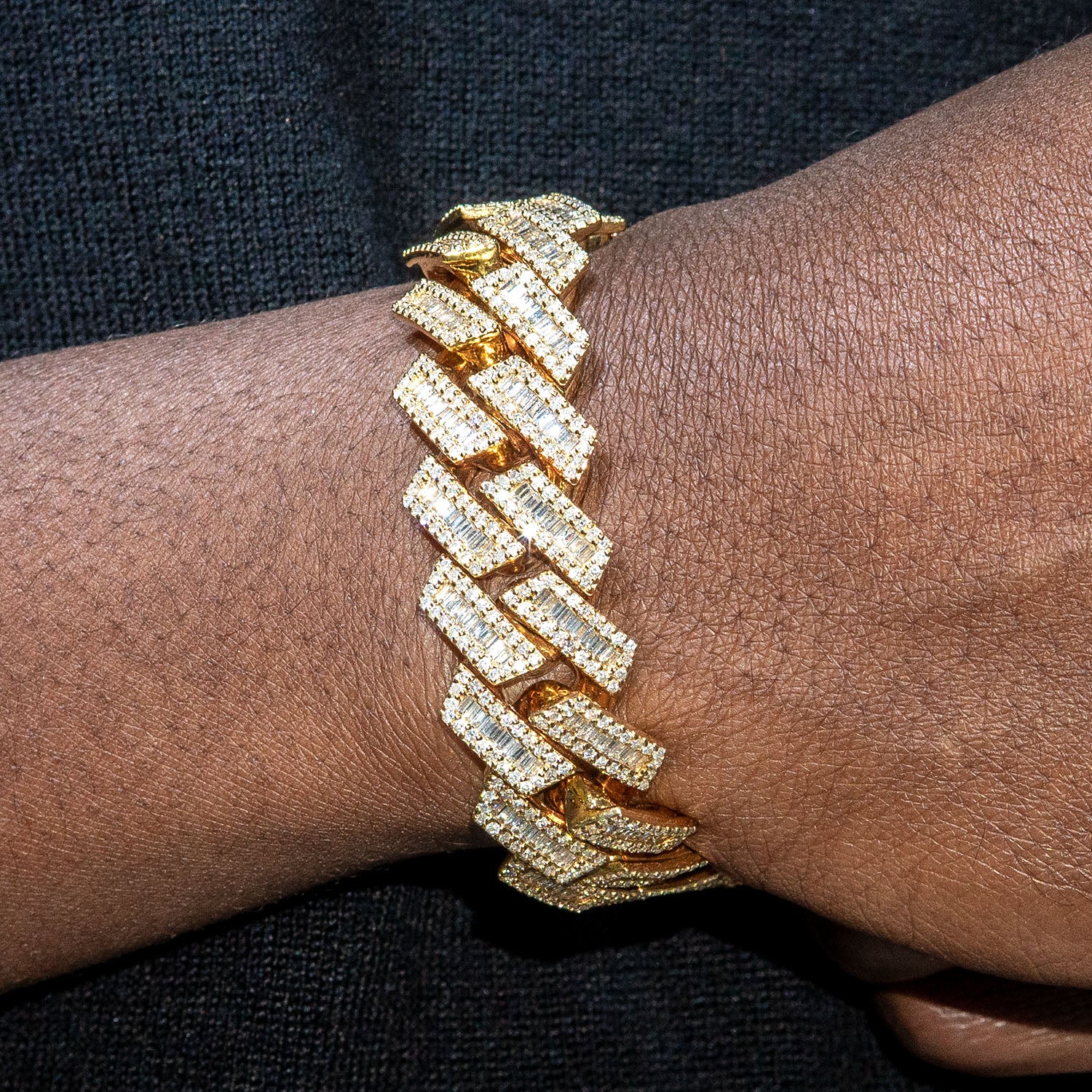 High End Jewelry Diamond Iced Out Cuban Baguette Bracelet