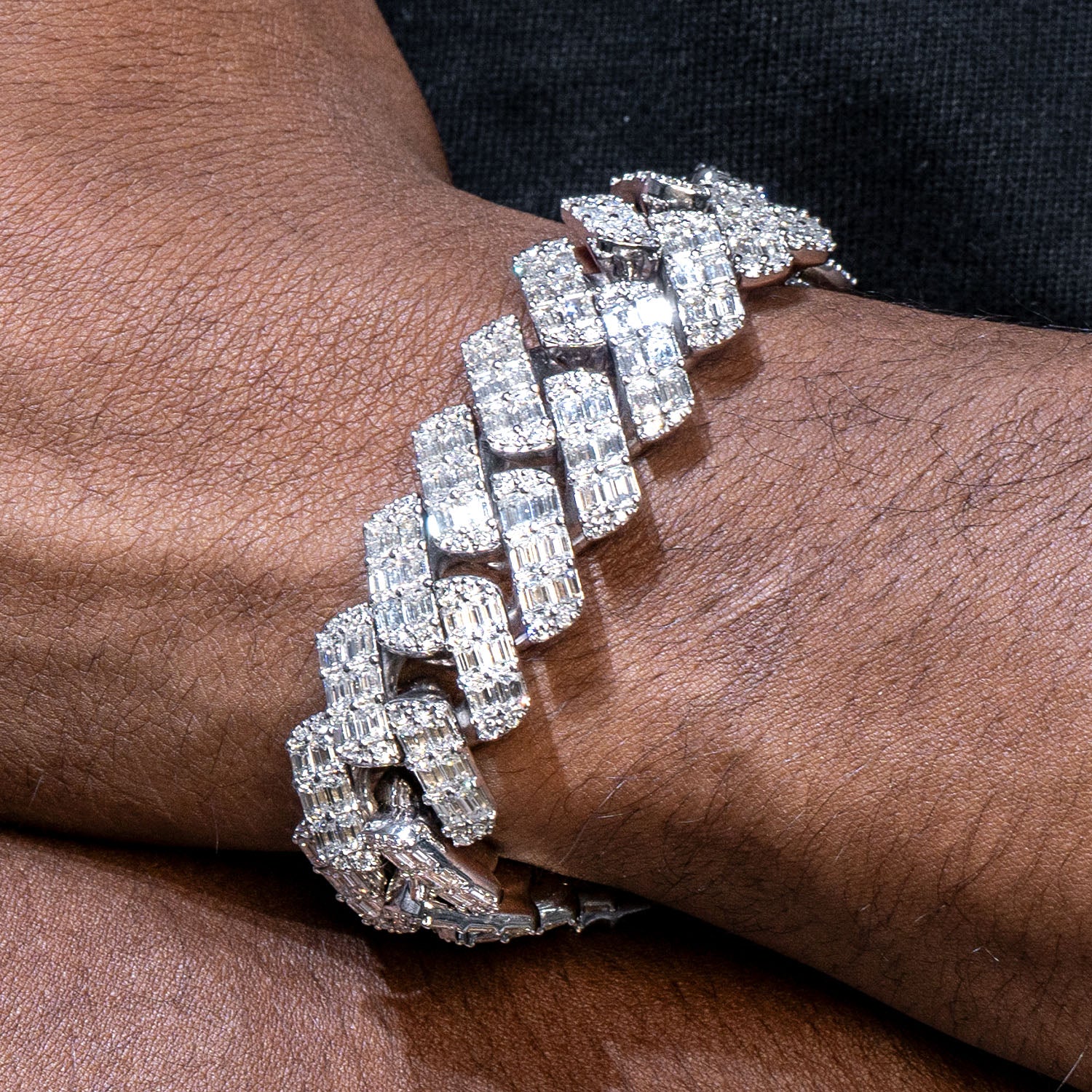High End Jewelry - Iced Out Baguette Miami Cuban Link Bracelet