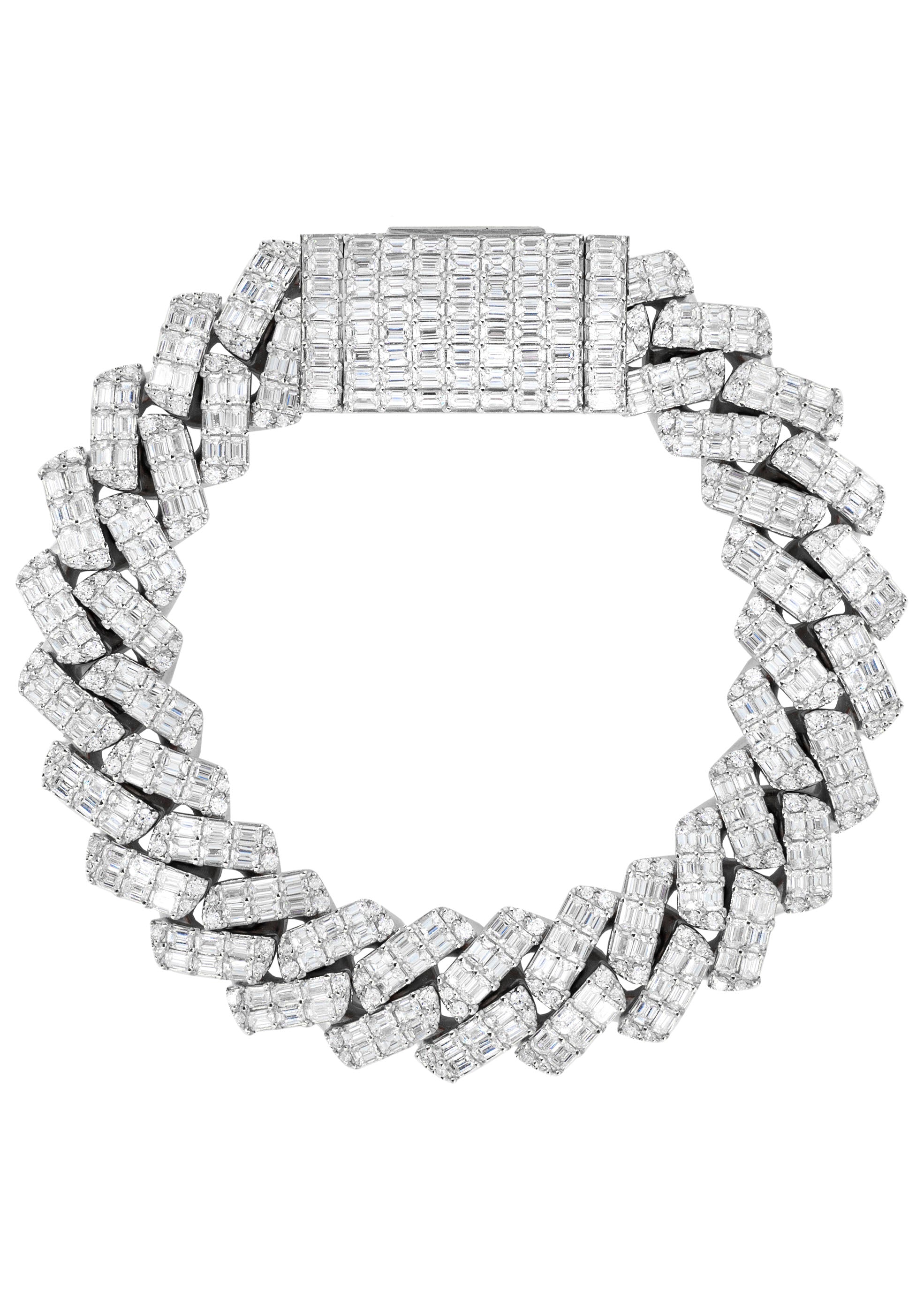 High End Jewelry - Iced Out Baguette Miami Cuban Link Bracelet
