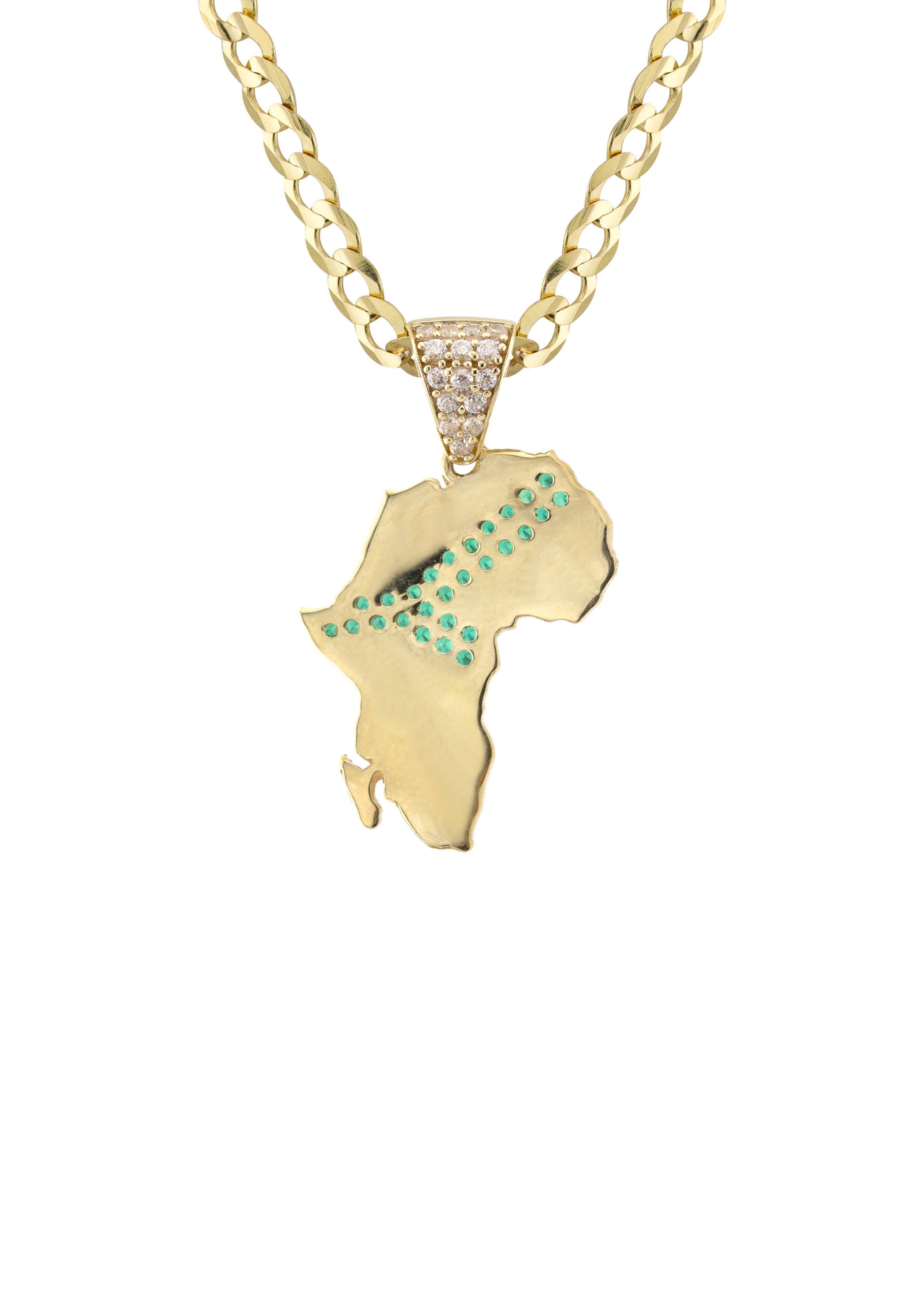 10K Yellow Gold Flag of South Africa Necklace | Appx. 2.2 - 9.2 Grams