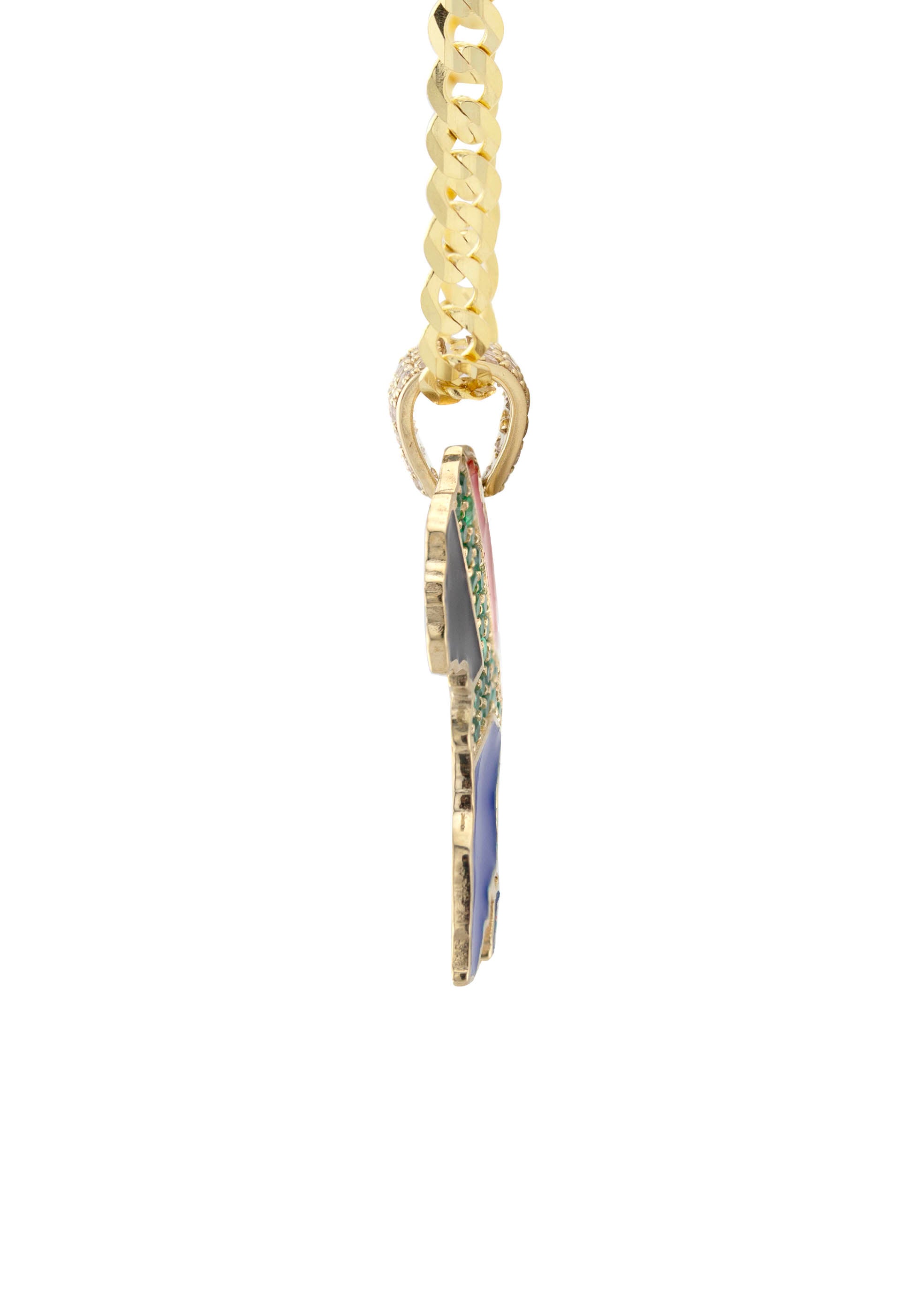 10K Yellow Gold Flag of South Africa Necklace | Appx. 2.2 - 9.2 Grams