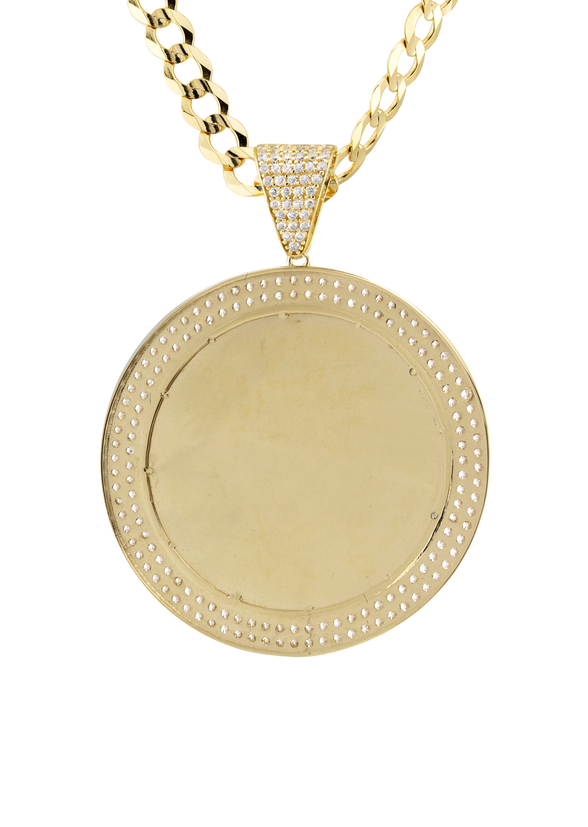 10K Yellow Gold Round Lion Head Necklace | Appx. 7.6 - 21.6 Grams