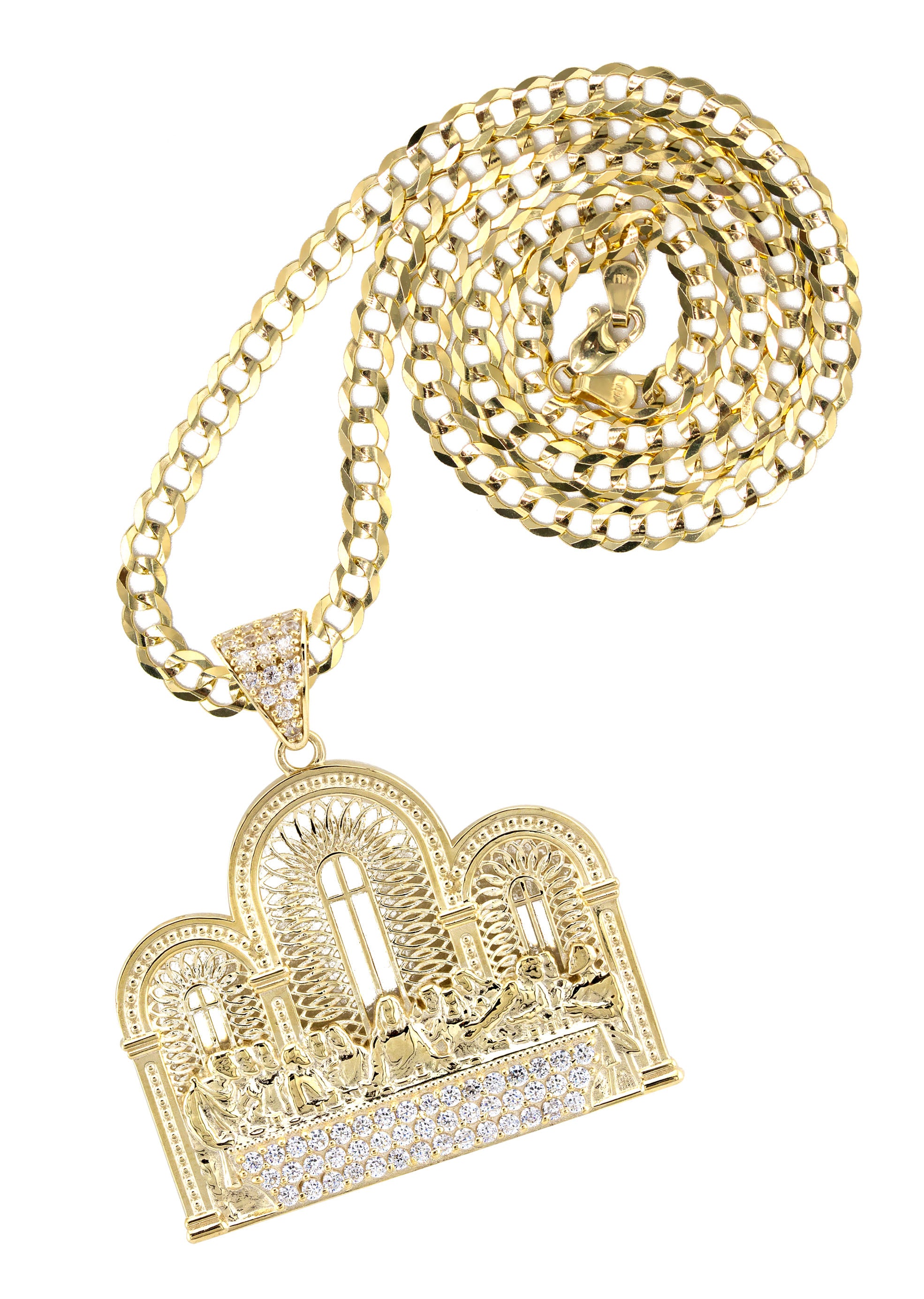 Last Supper Real 10k Gold Chain With Pendant 10K Yellow Gold Last