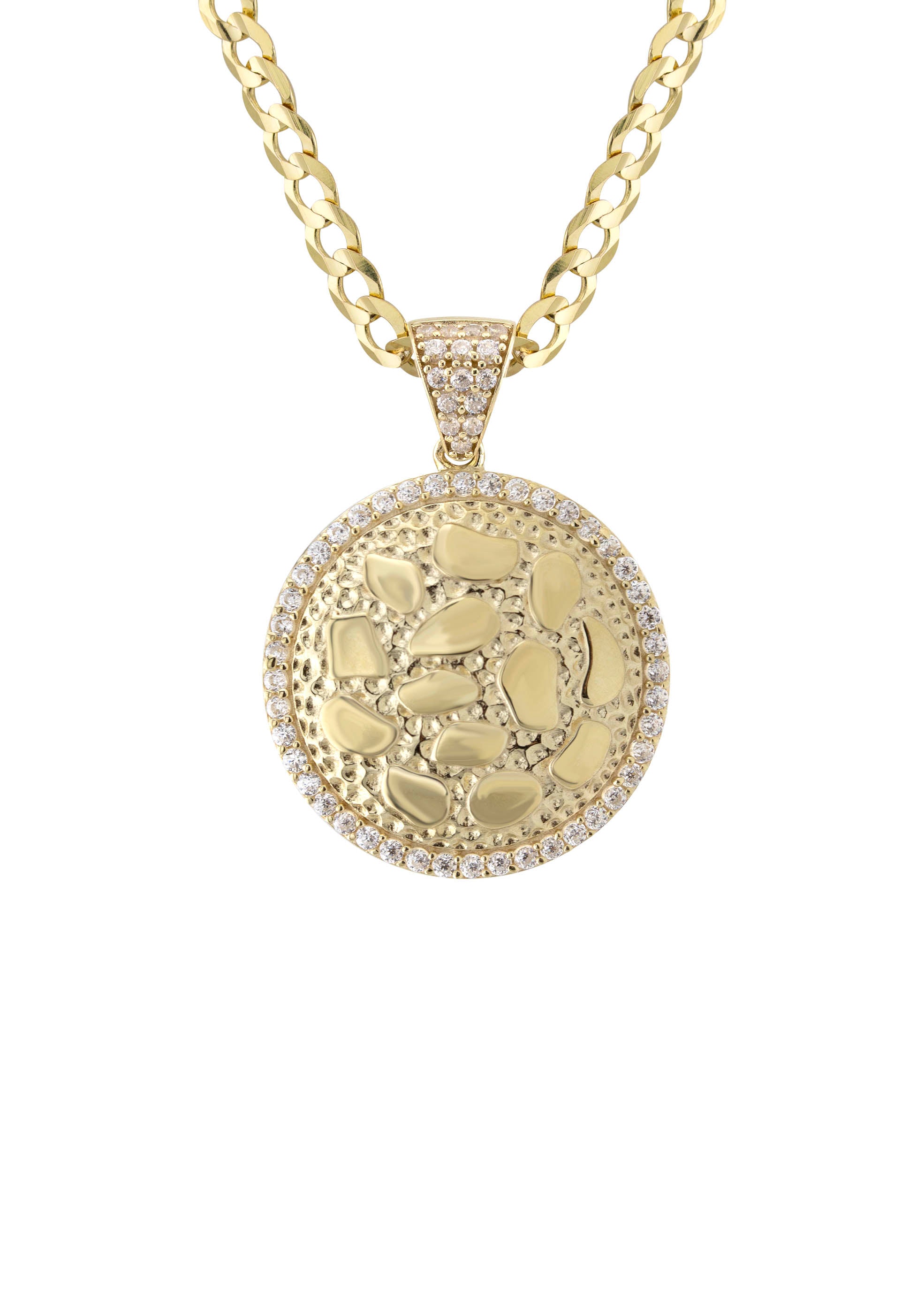 10K Yellow Gold Round Nugget Necklace | Appx. 3 - 10 Grams