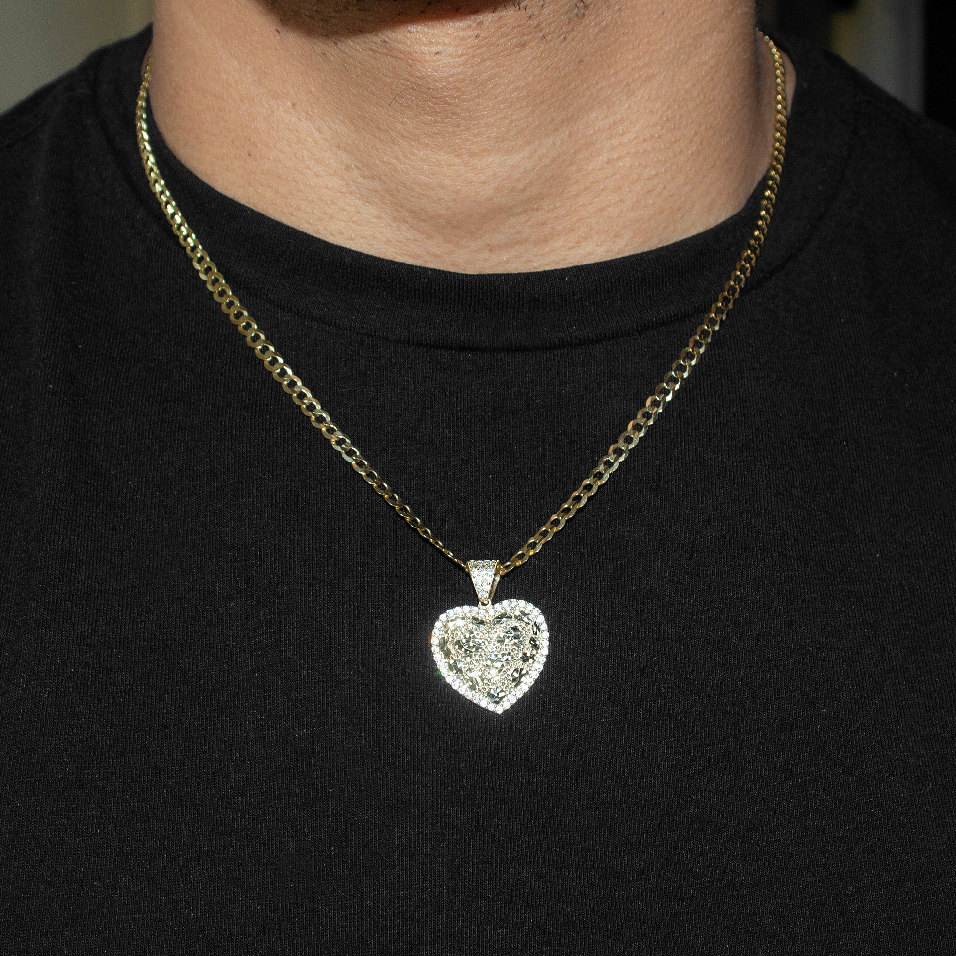 10K Yellow Gold Heart Nugget Necklace | Appx. 3.5 - 10.5 Grams