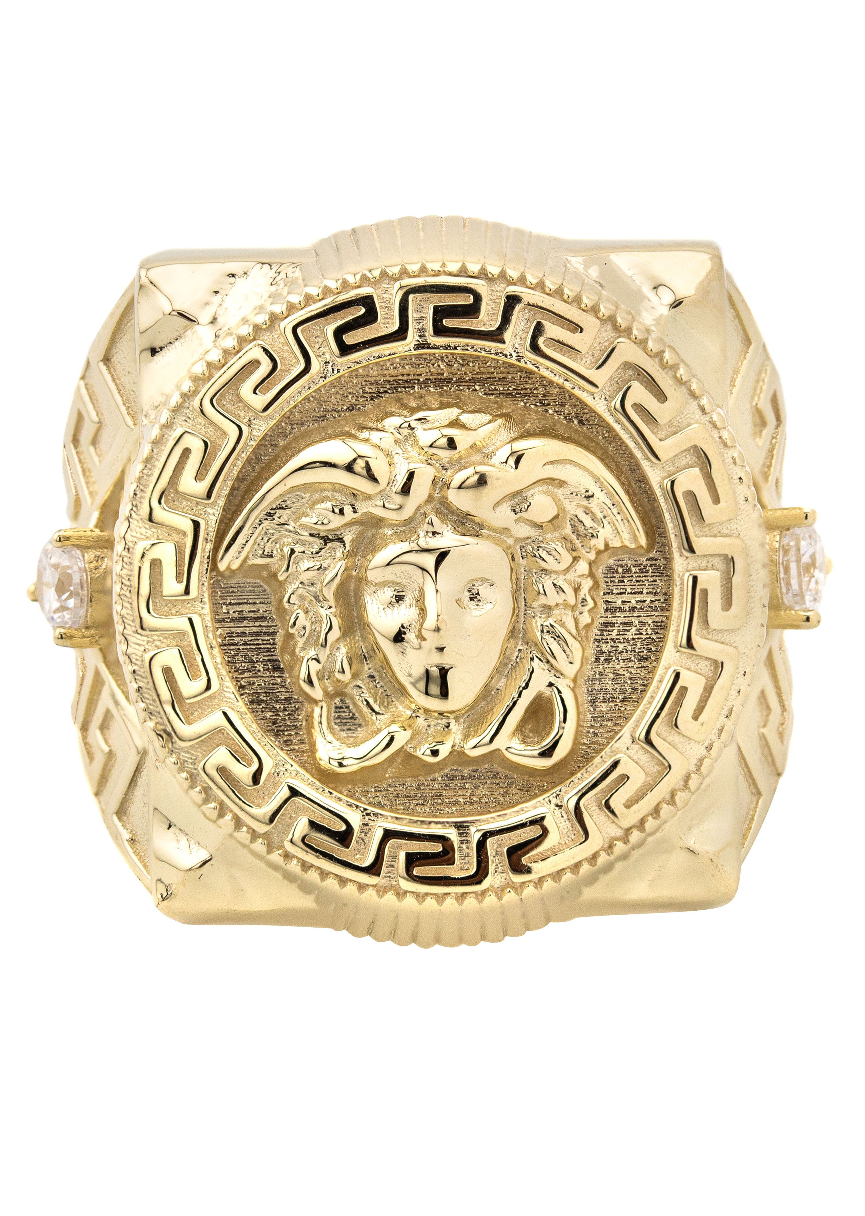 VERSACE 金メッキ リング 専用ケース付き　おそらく20号 10K Gold Medusa Pinky Ring For Men | 10 Grams