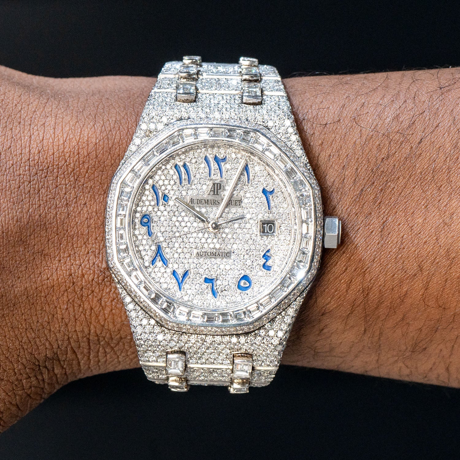 Audemars Piguet Royal Oak Iced Out 41 MM 25 Carats Round and B