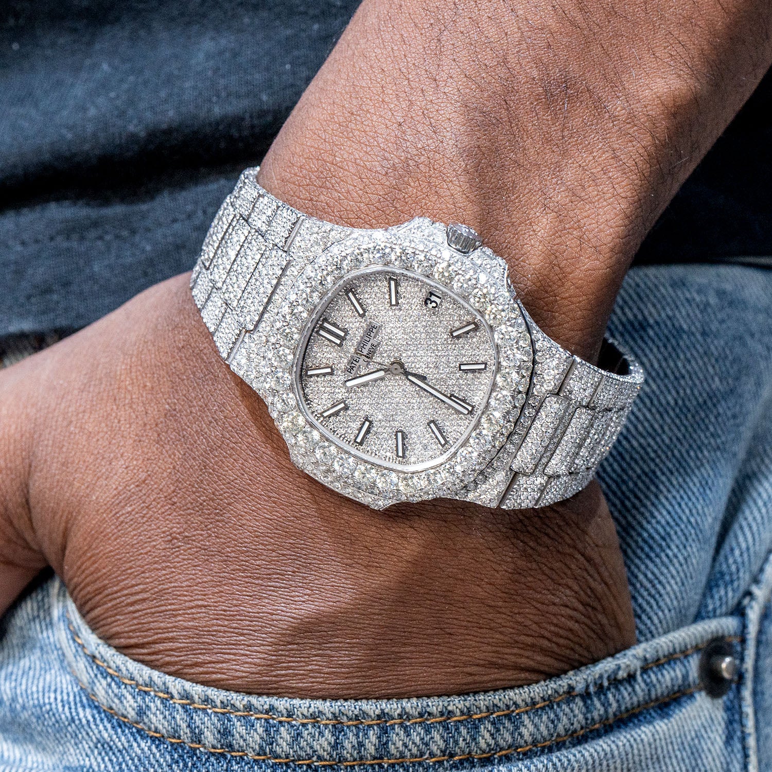 Patek Philippe Nautilus 5711 Fully Iced Out 22 Carats 40 MM St