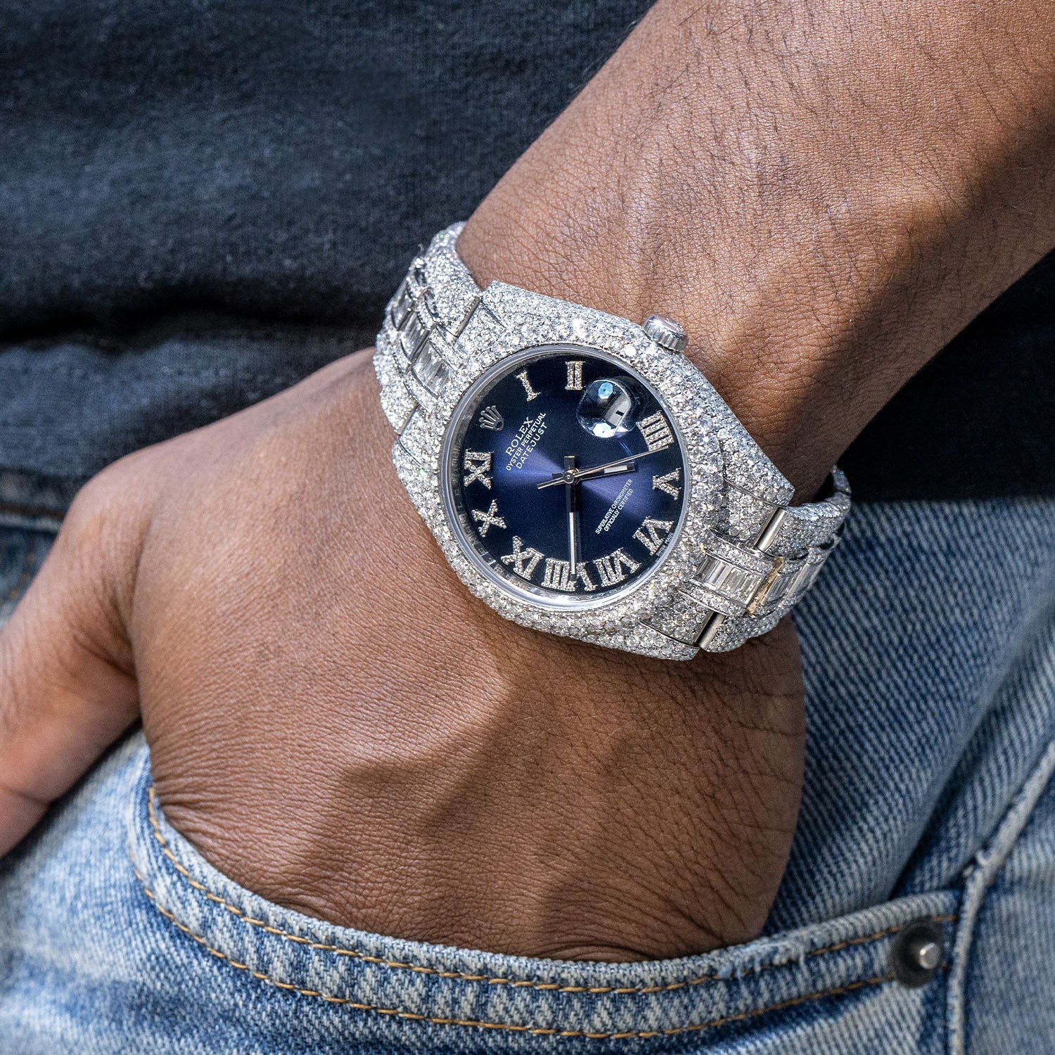 Rolex Datejust 41 MM Diamond Baguette Round Iced Out 40 Carats