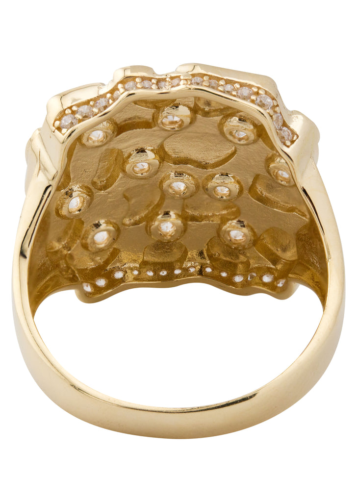 10K Gold Cz Nugget Ring For Men Grams - Main Image