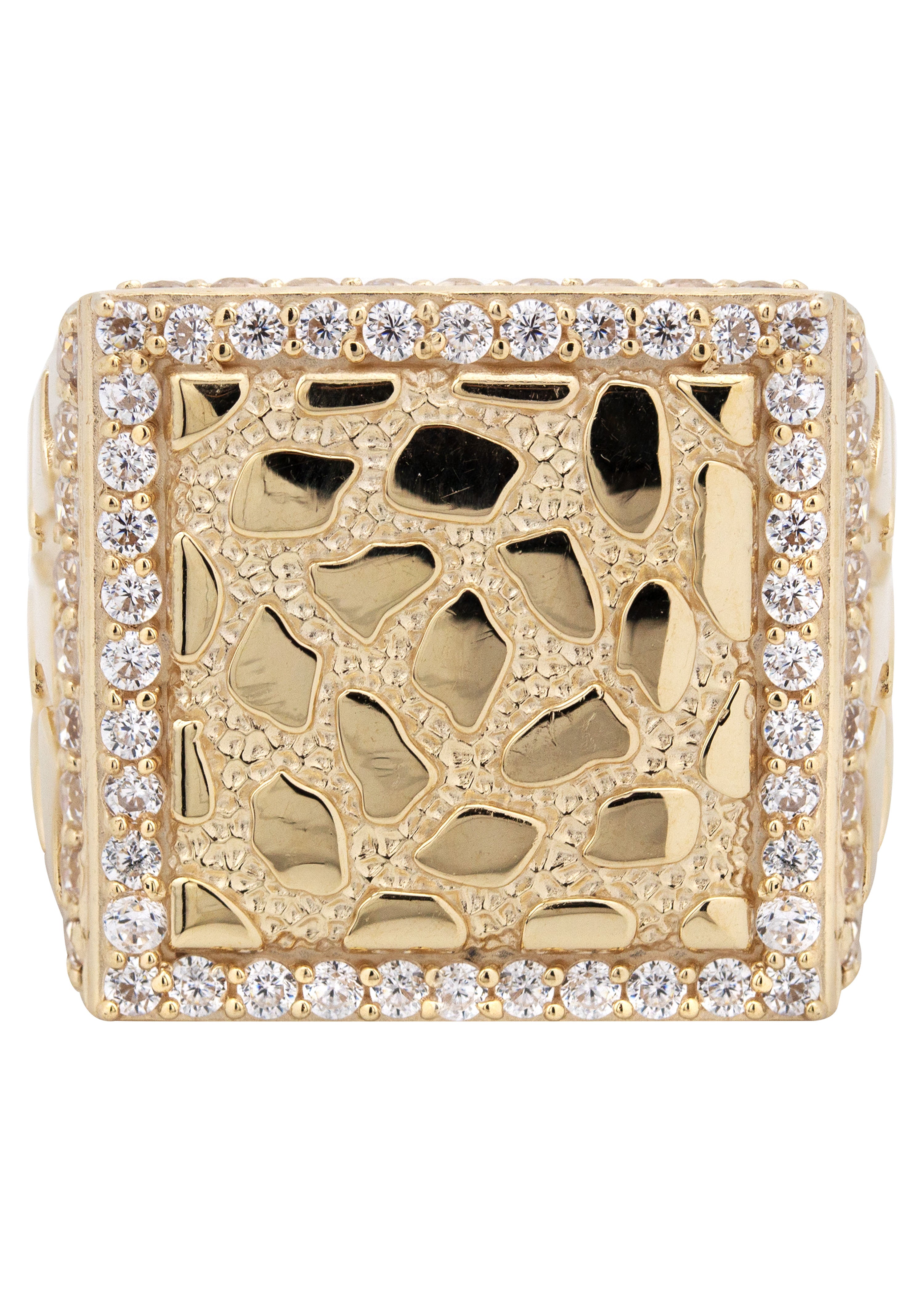 Men's 10K Gold Nugget Ring - The Knight Style - Textured Band - 6.25" - View #4