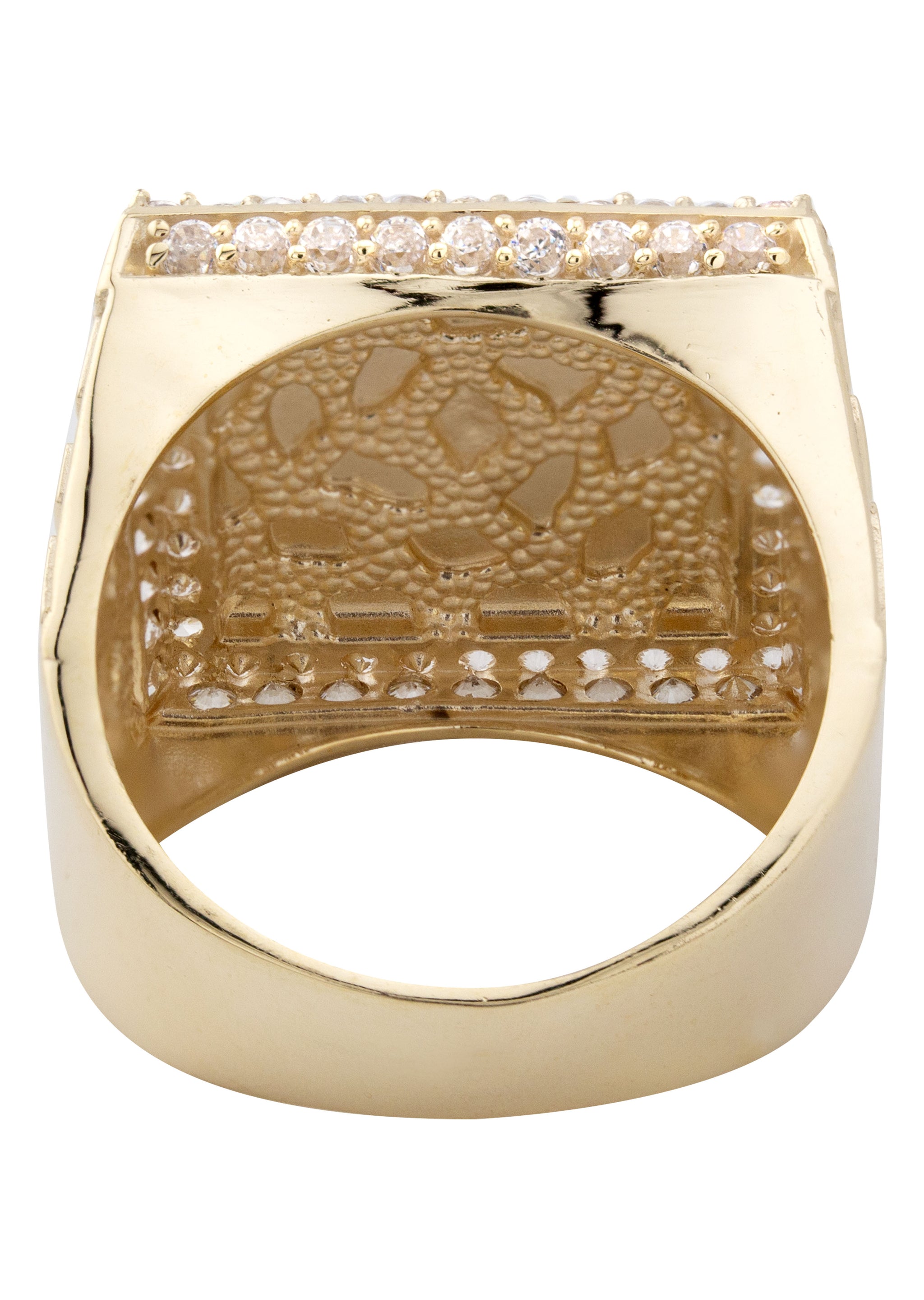 Men's 10K Gold Nugget Ring - The Knight Style - Textured Band - 6.25" - View #8