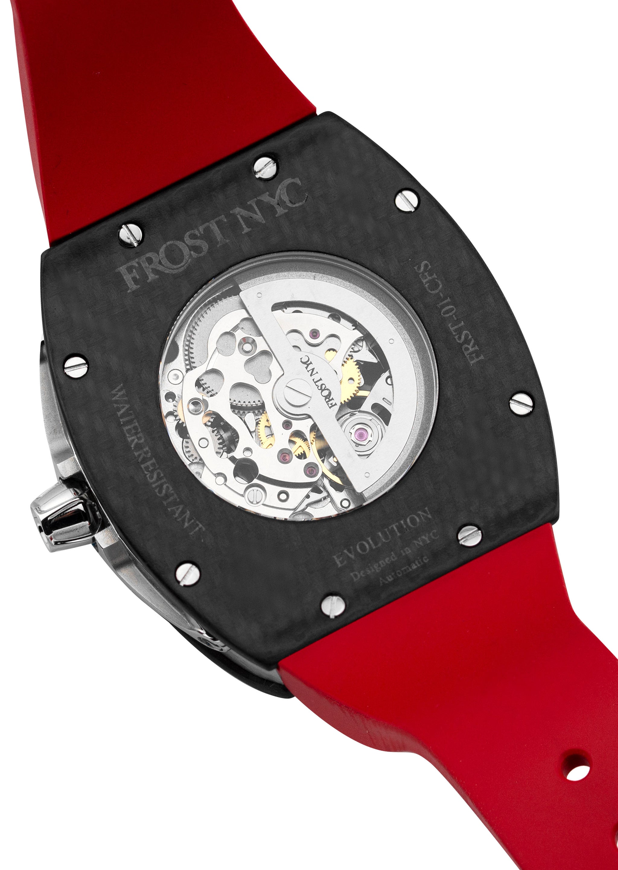 Frost NYC Mens Watch - Automatic Skeleton Carbon Fiber Sport Watch | F