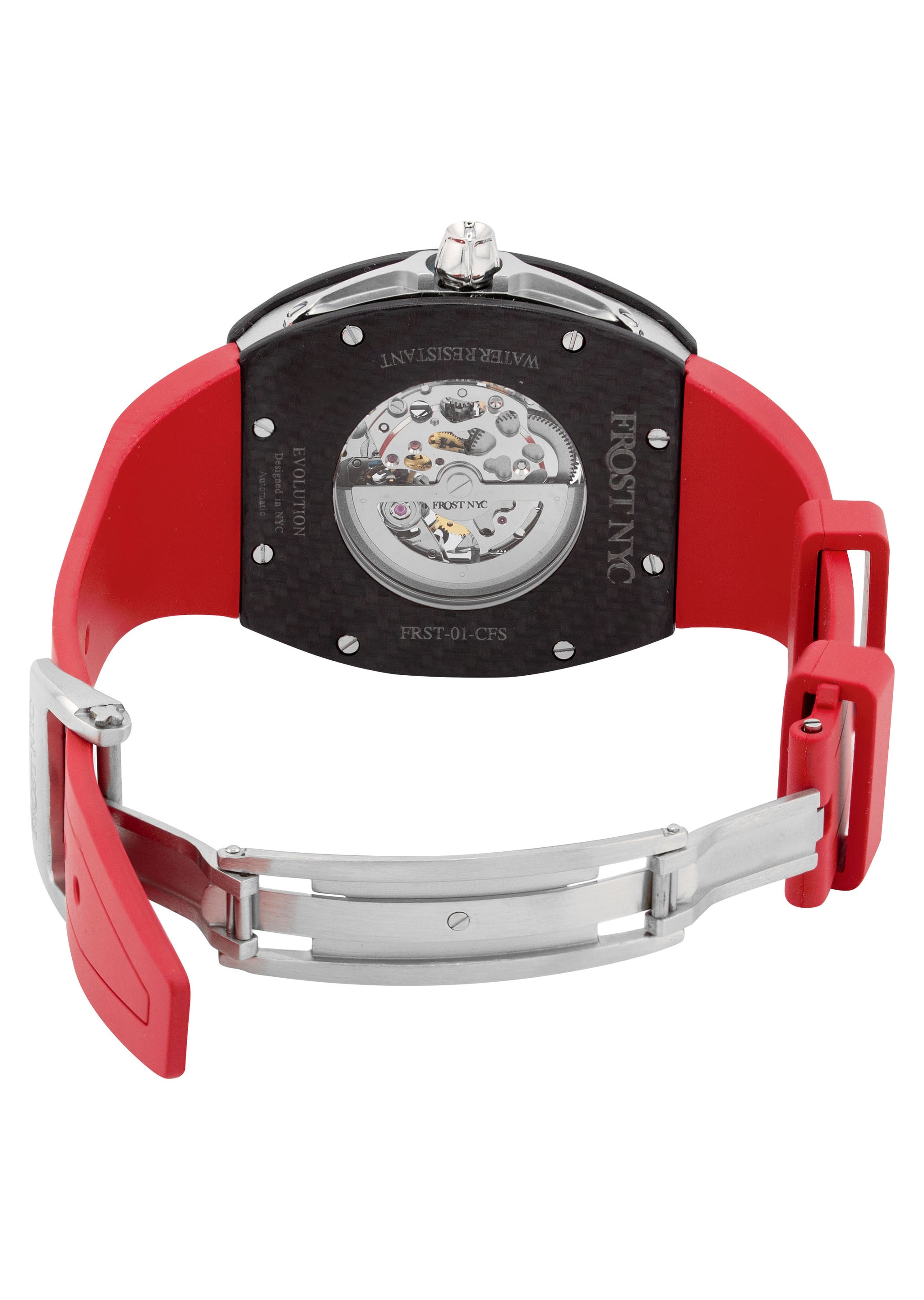 Frost NYC Mens Watch - Automatic Skeleton Carbon Fiber Sport Watch | F