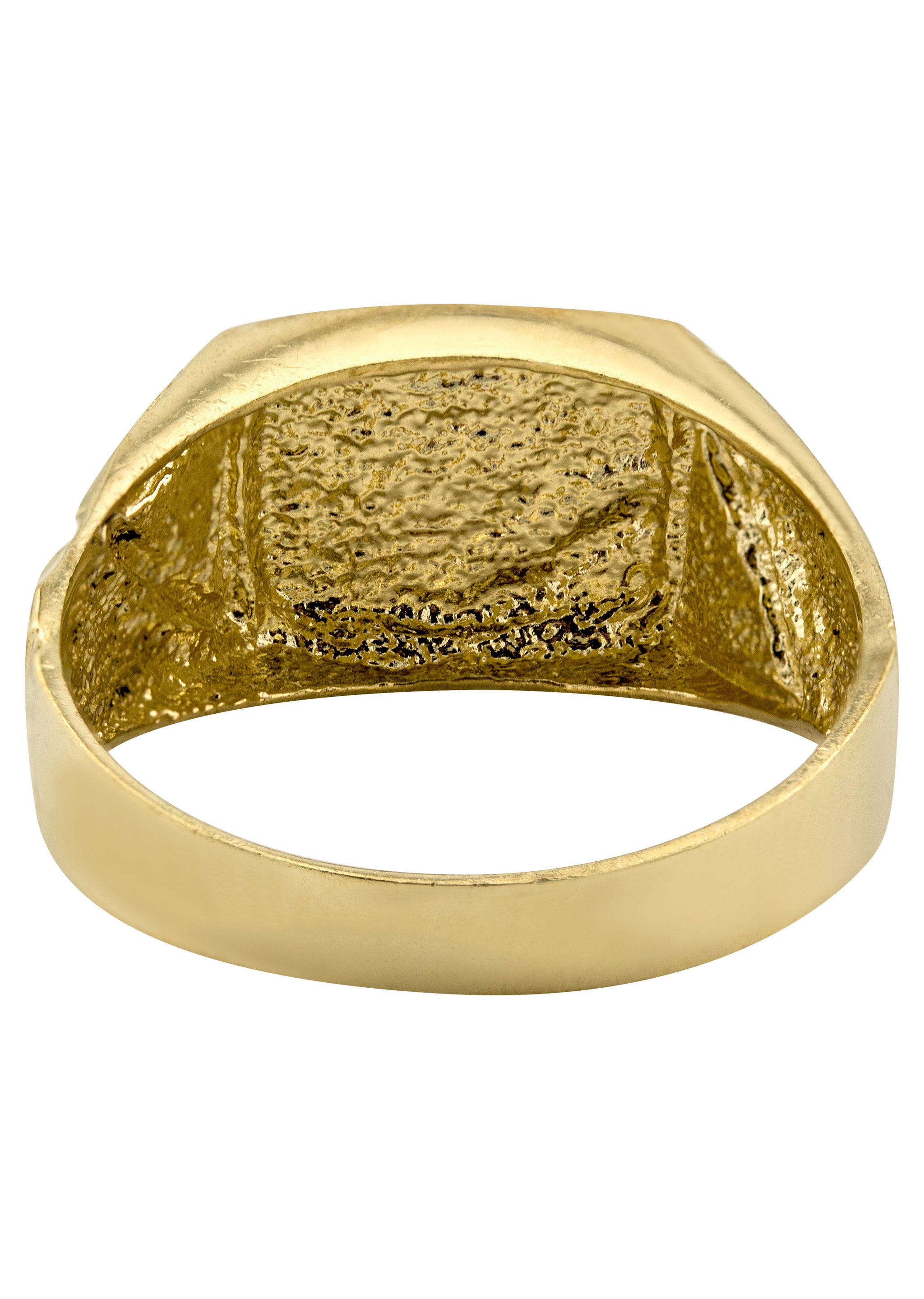 Women's 10k Yellow Gold Signet Ring – Size 5, Engravable, Polished Finish, Made In USA
