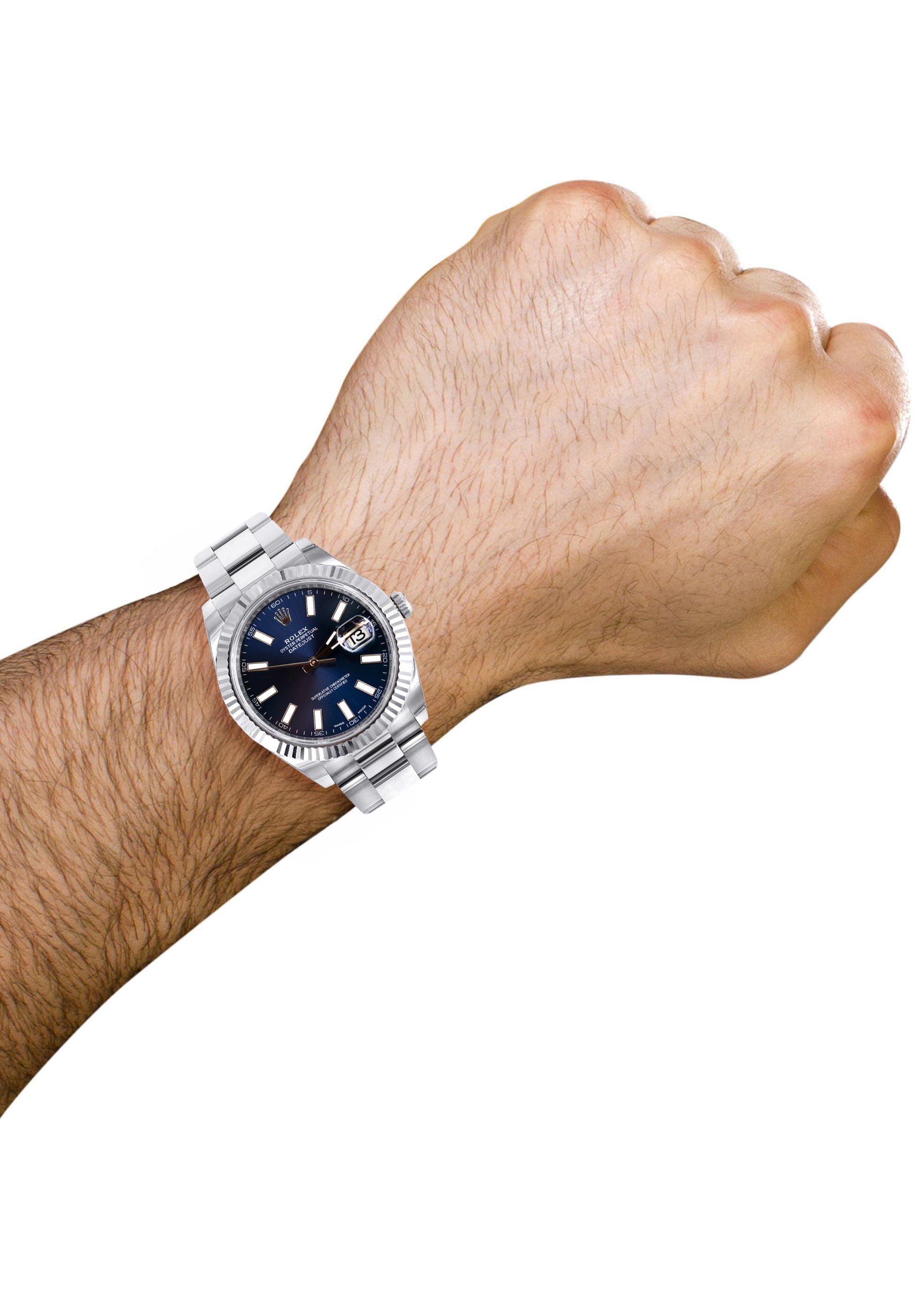 ROLEX DATEJUST 41 MM | OYSTER BAND | STEEL WATCH | BLUE STICK DIAL | 1