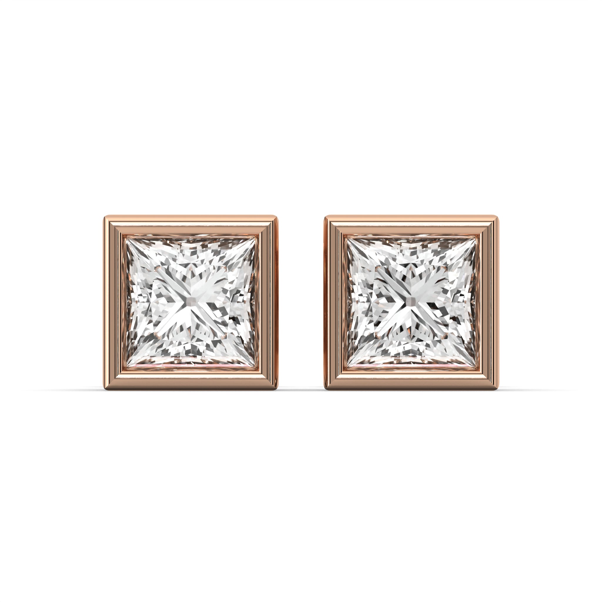 Men's Jewelry VVS Lab Diamond Princess Cut Stud Earrings For Men