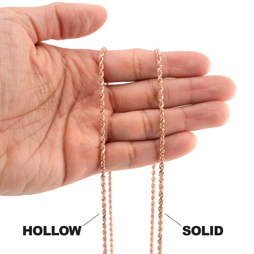 Rose Gold Rope Chain | 3MM Rope Chain | FrostNYC