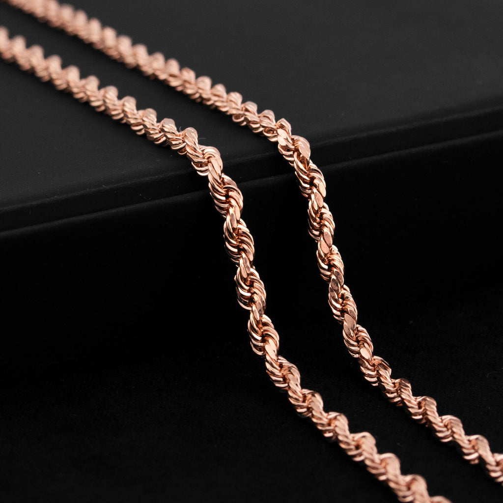 Rose Gold Rope Chain | 3MM Rope Chain | FrostNYC