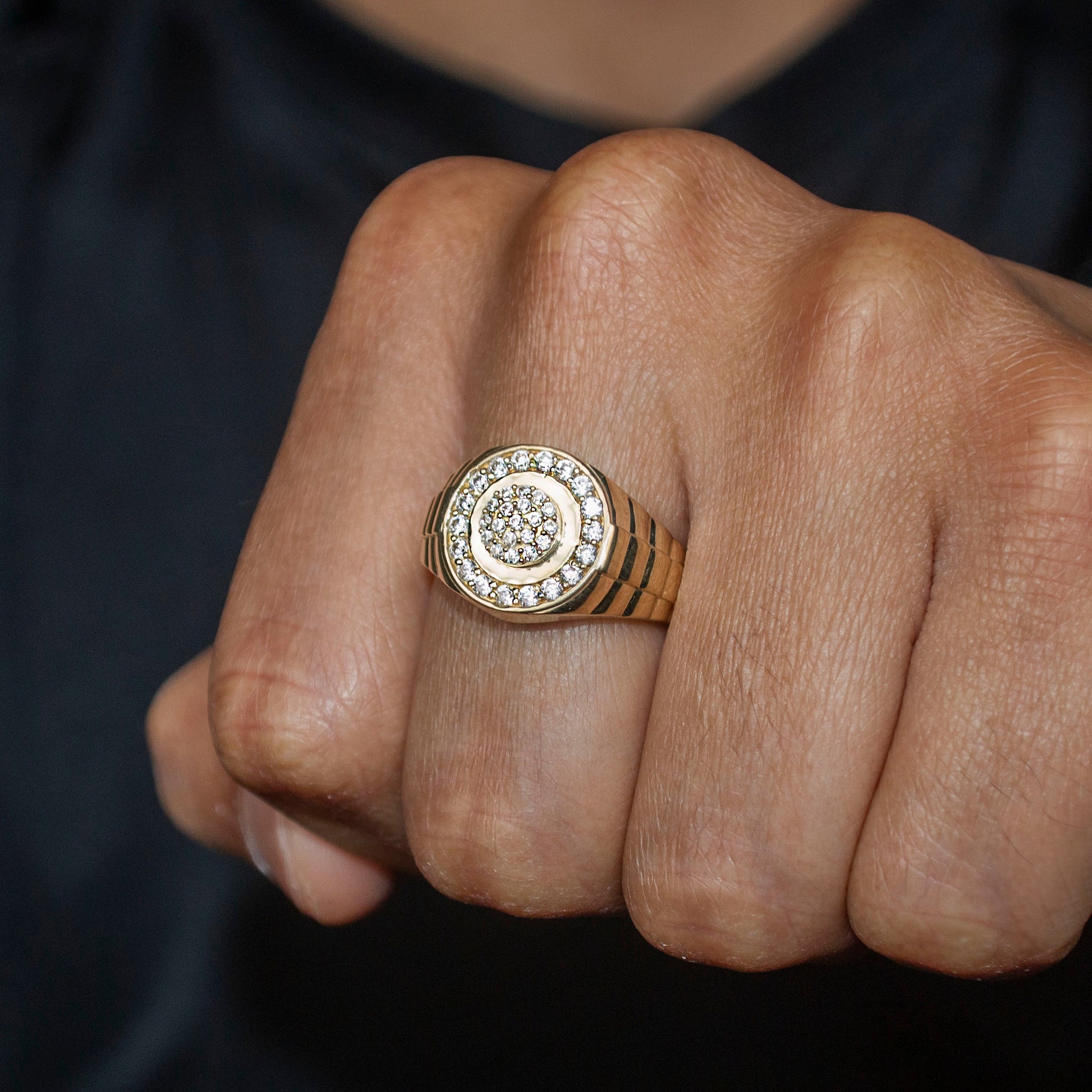 10K Gold Cz Pinky Ring For Men | 2.6 Grams