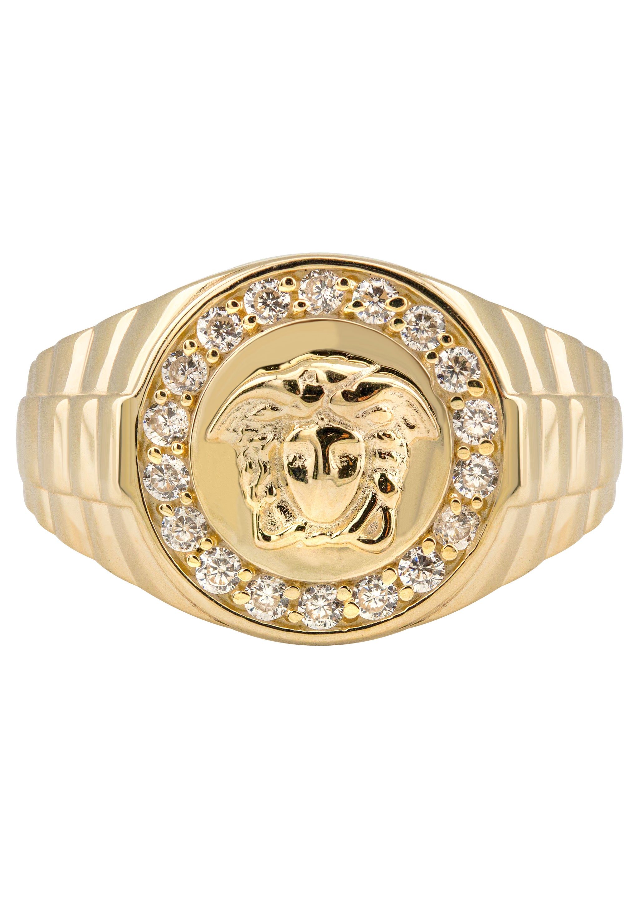 10K Gold Cz Medusa Ring For Men Grams
