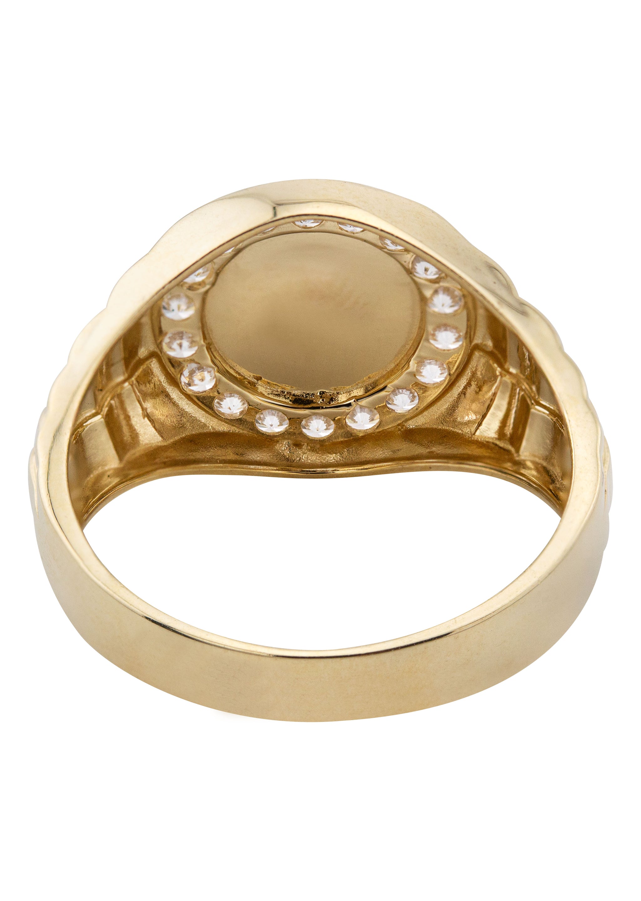 10K Gold Cz Marijuana Leaf Ring For Men | 2.6 Grams
