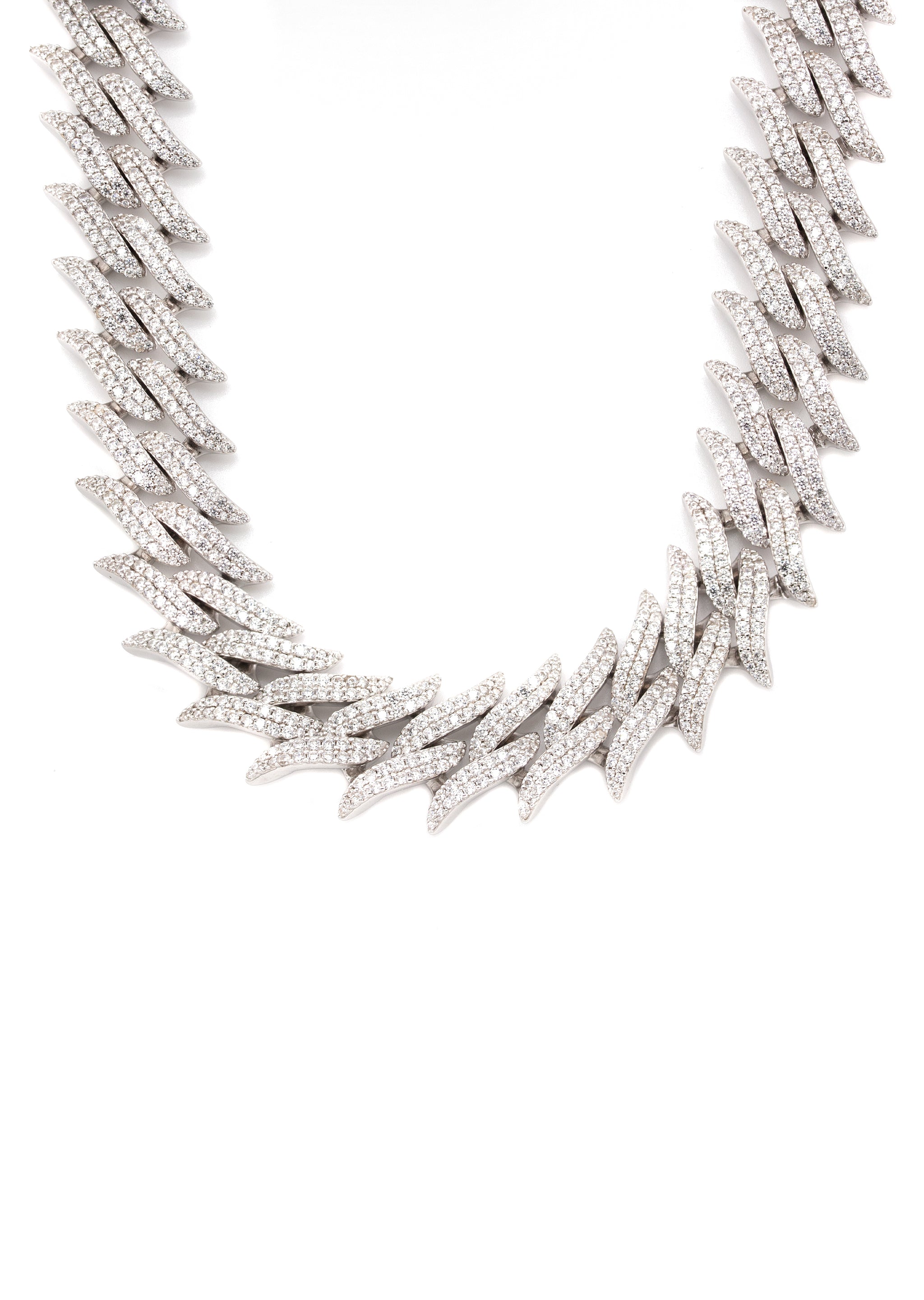 Diamond Chain Spiked Iced Out Chain 30MM Iced Out Spike Cuban Link