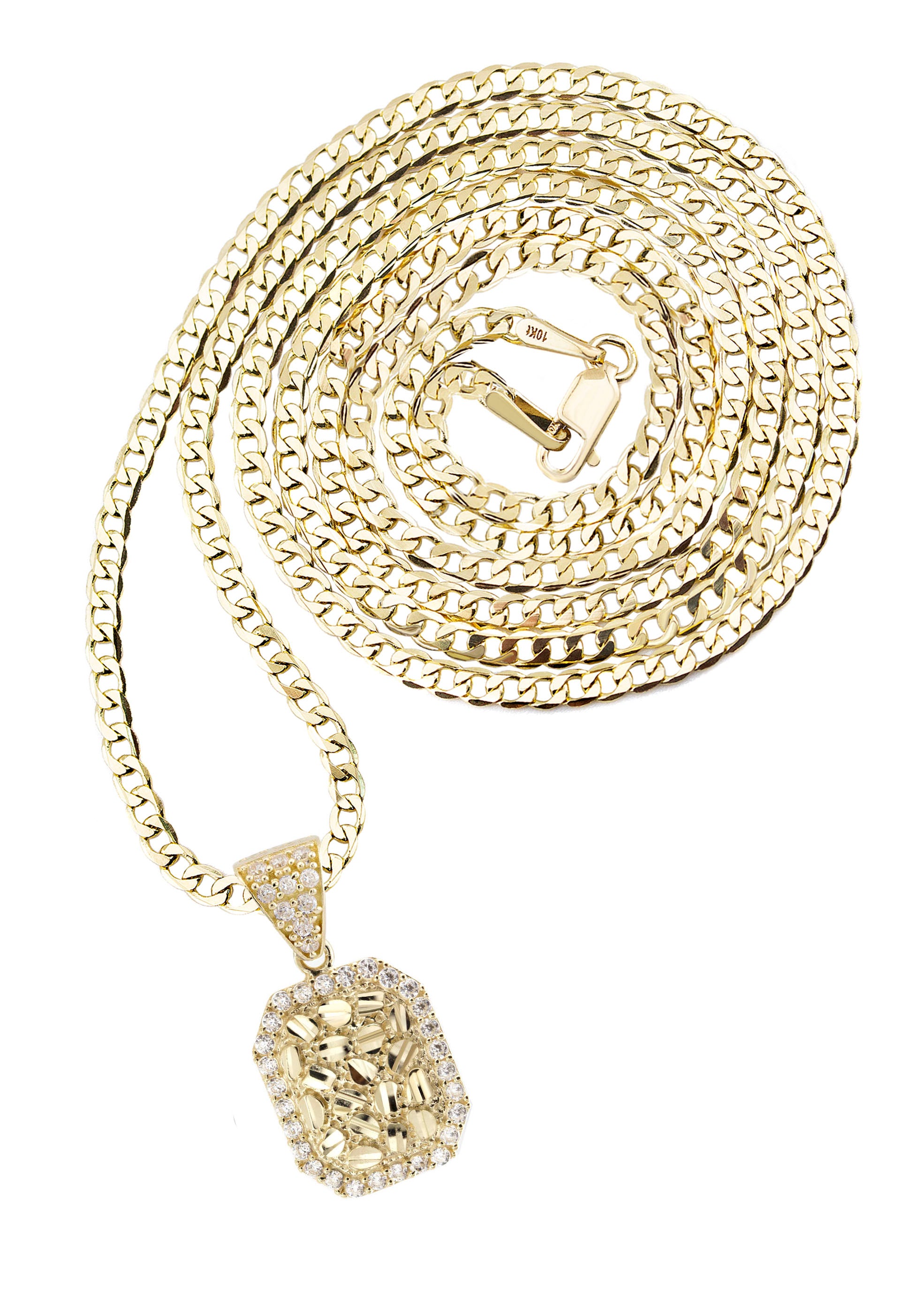 10K Yellow Gold Nugget Necklace | Appx. 1.7 - 5.7 Grams