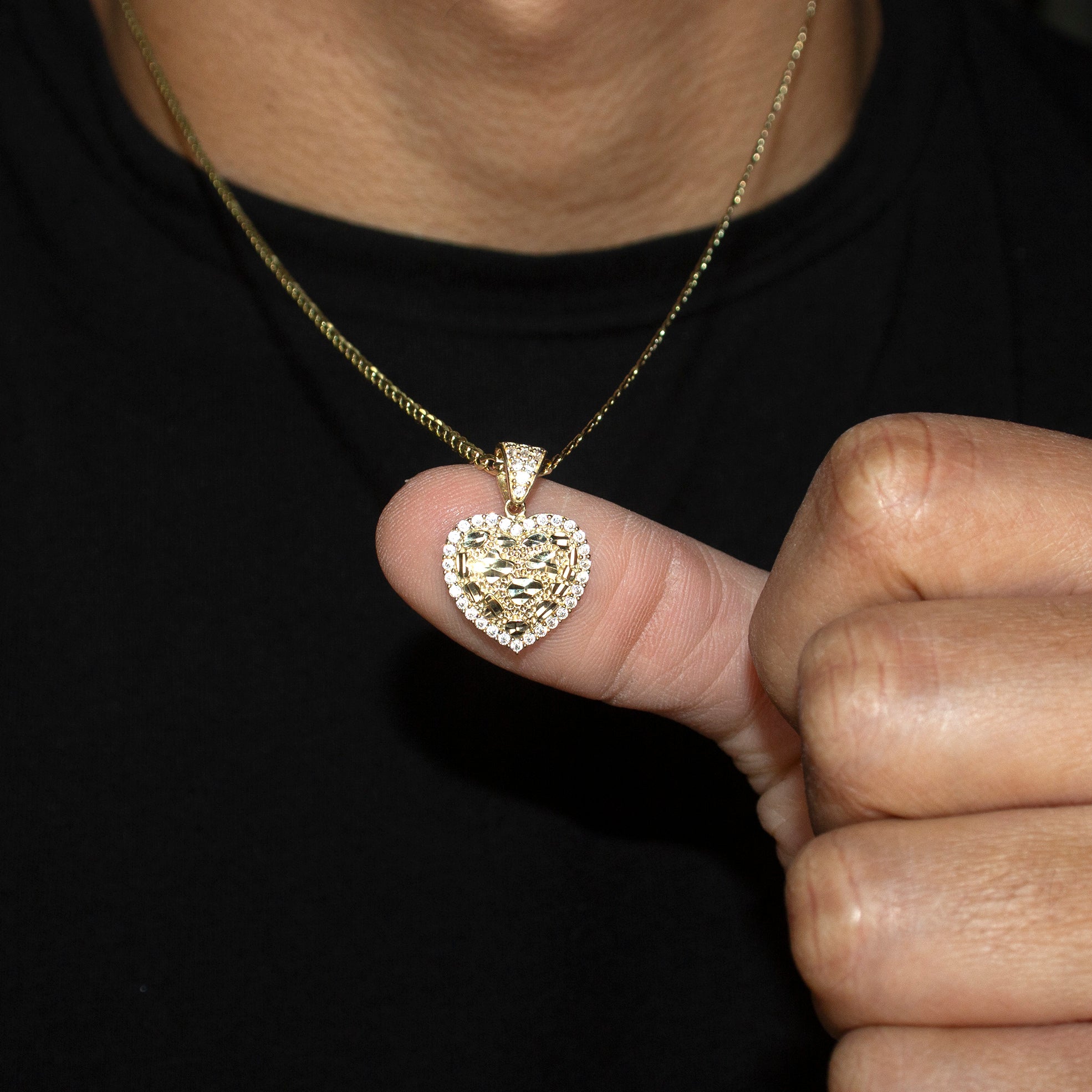 10K Yellow Gold Heart Nugget Necklace | Appx. 2 - 6 Grams