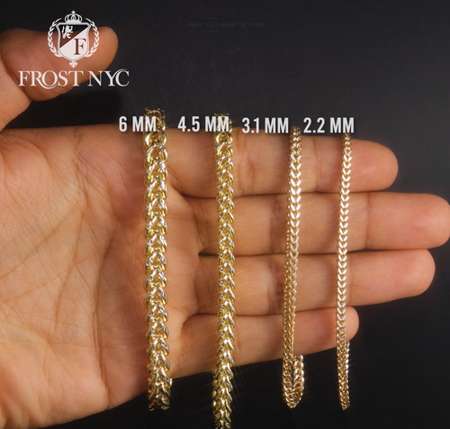 Hollow Mens Diamond Cut Franco Bracelet 10K Yellow Gold – FrostNYC