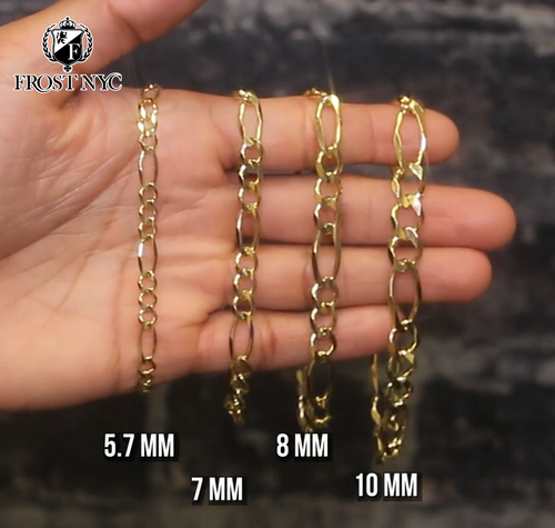 Semi Solid Mens Figaro Bracelet 10K Yellow Gold Semi Solid Mens Figaro Bracelet 10K Yellow Gold