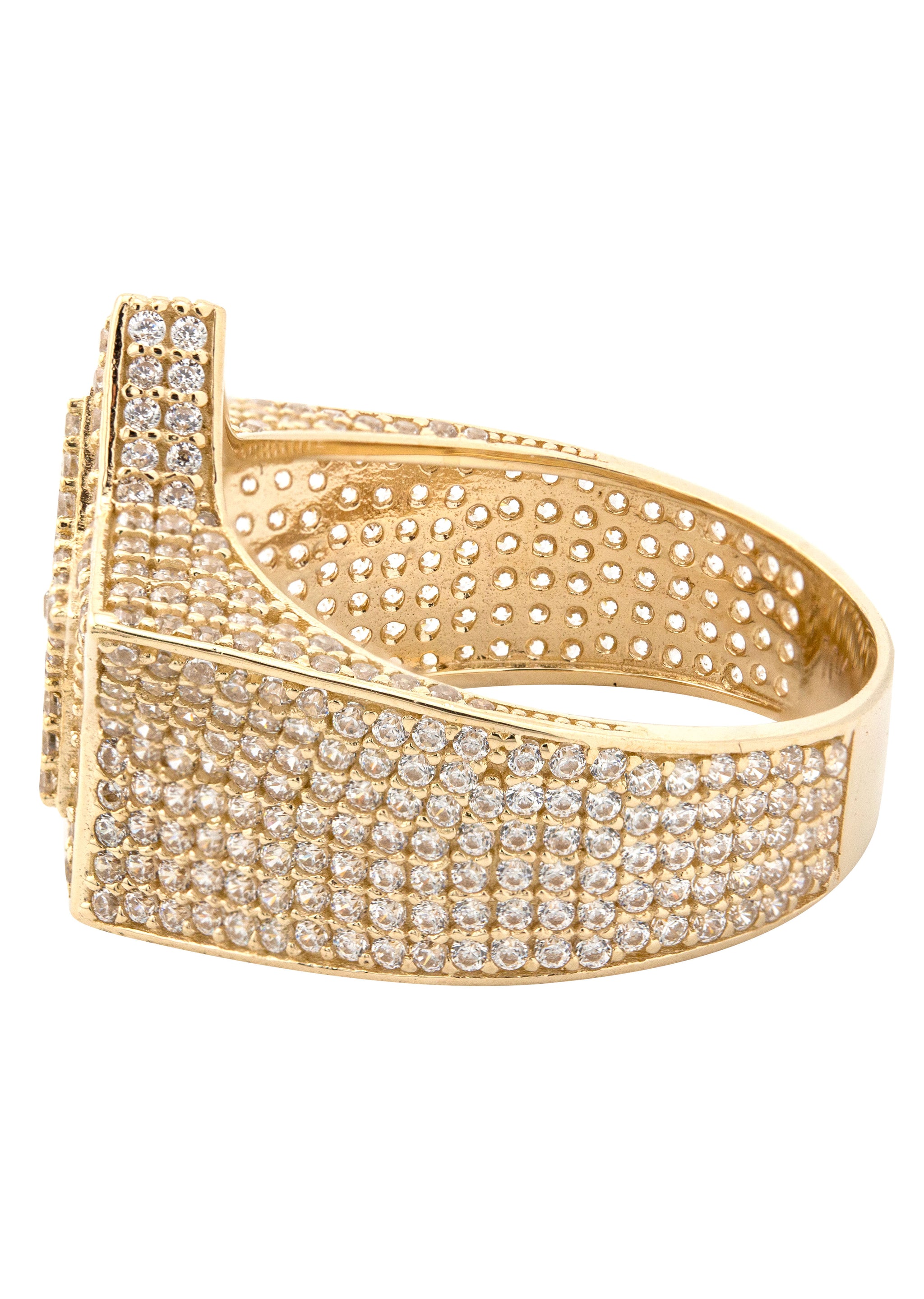 10K Gold Cz Star Ring For Men | 7 Grams