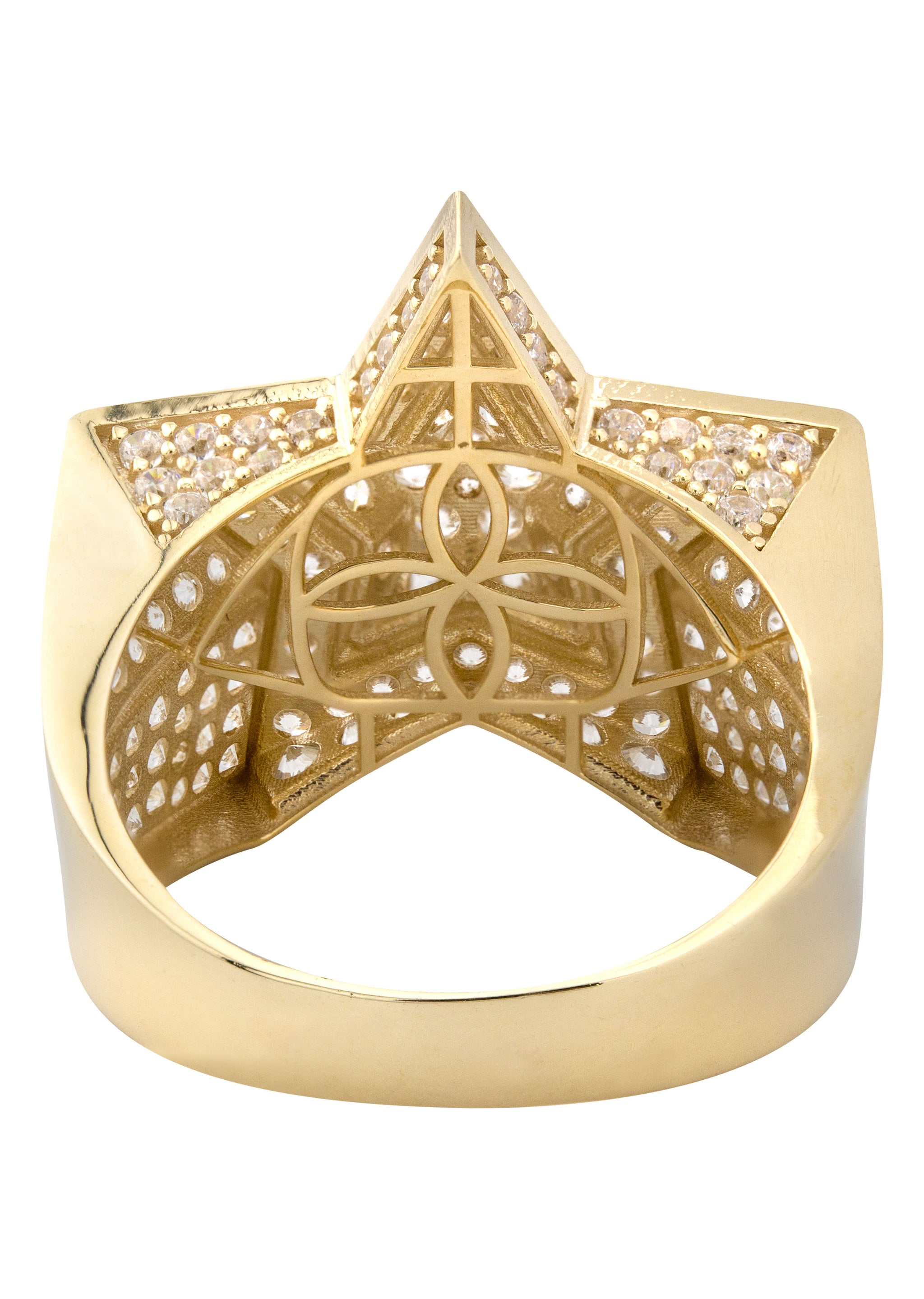 10K Gold Cz Star Ring For Men Grams